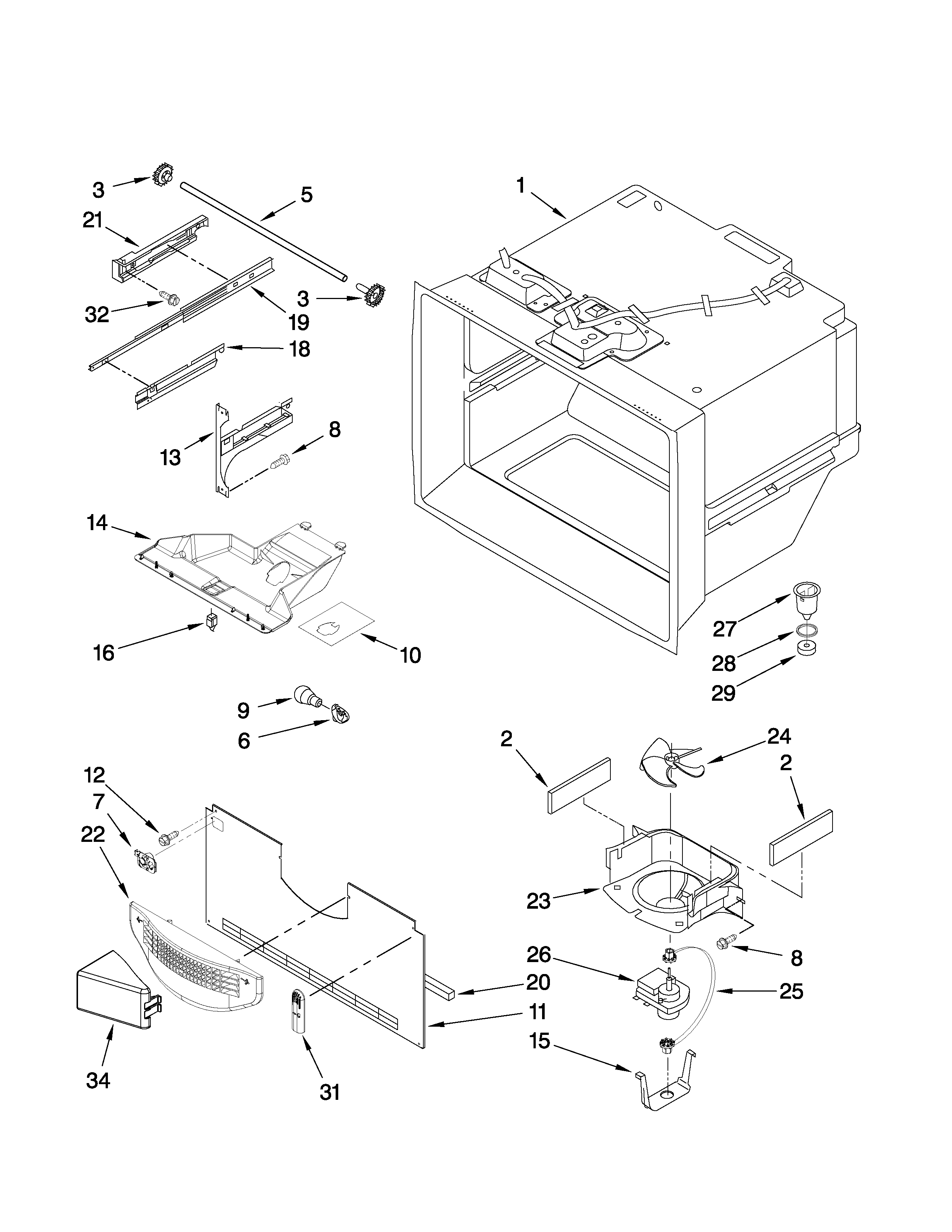 Freezer liner parts