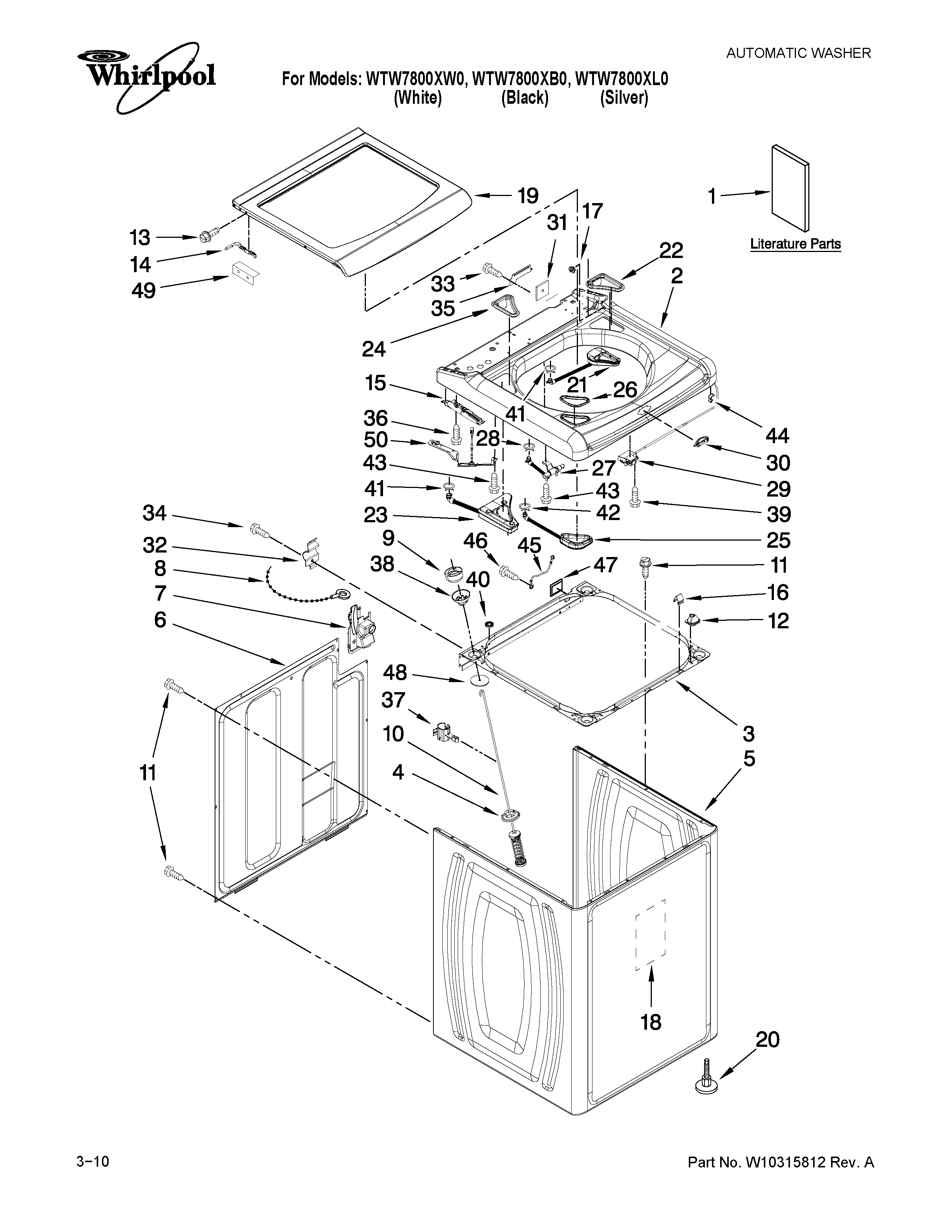 Top and cabinet parts