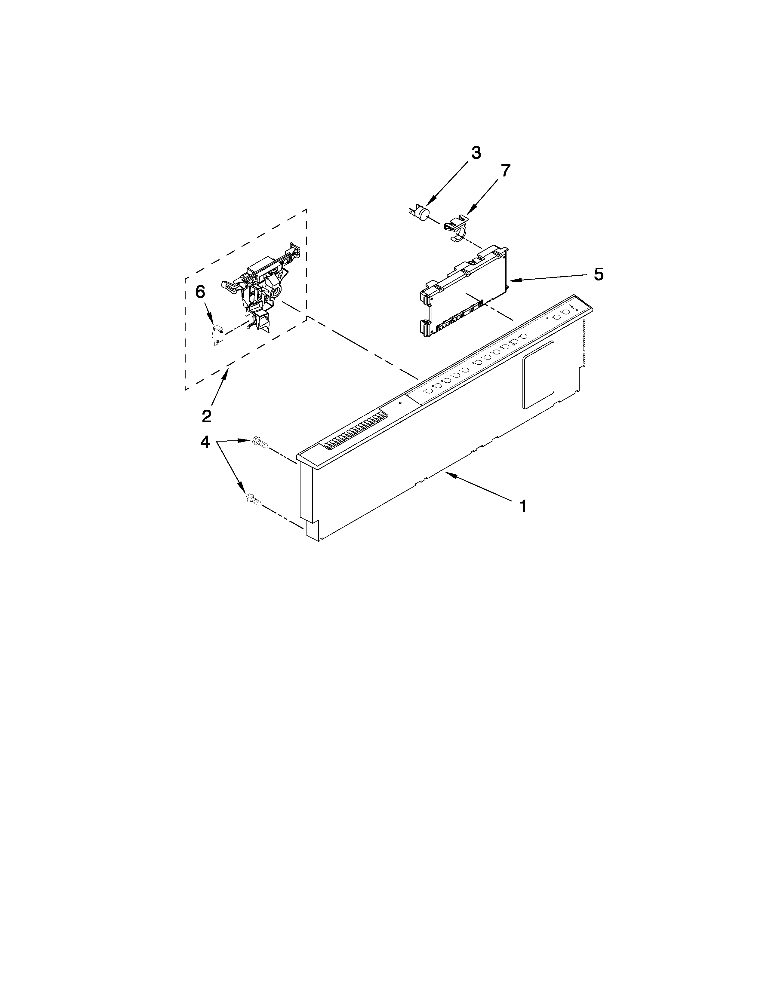 Control panel and latch parts