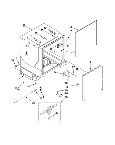 Tub and frame parts