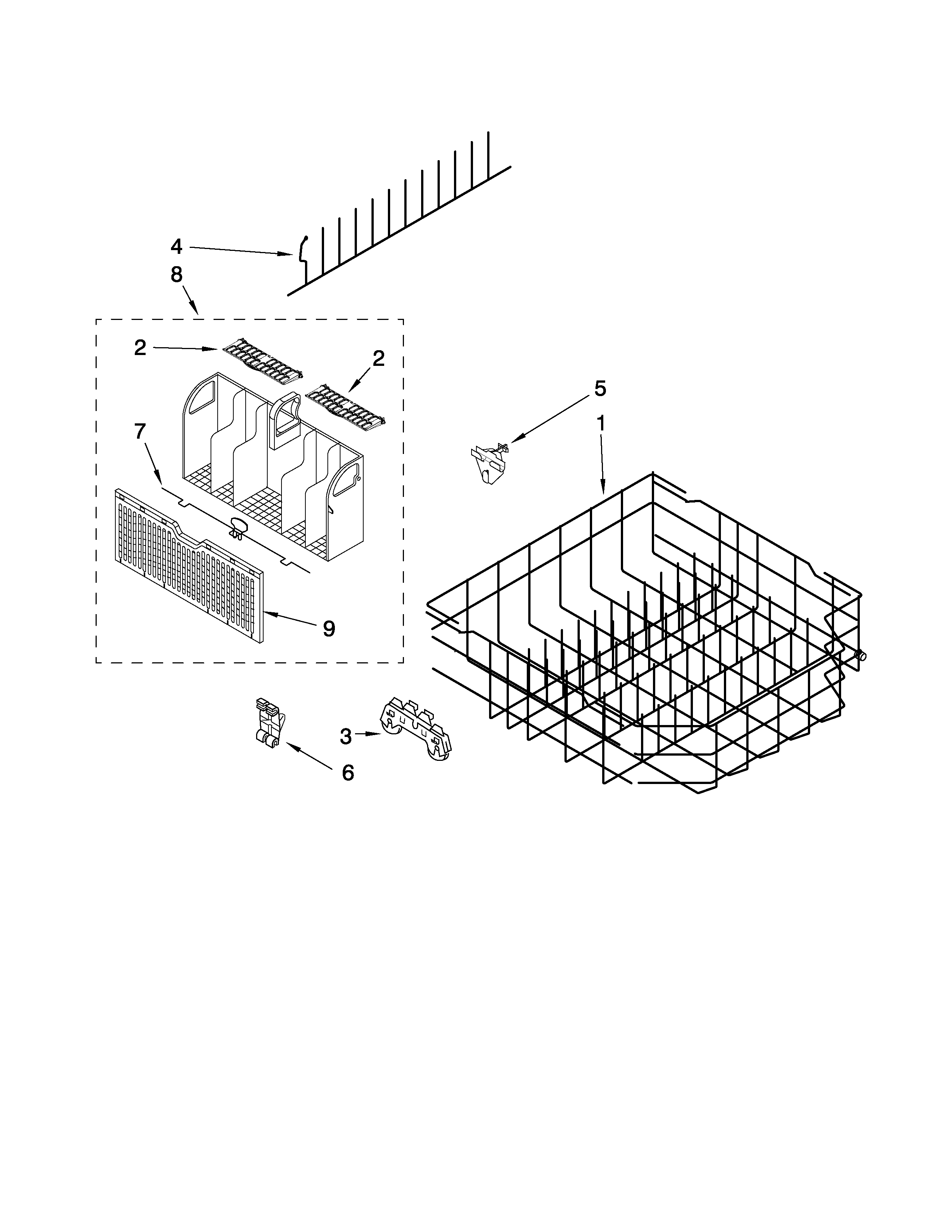 Lower rack parts