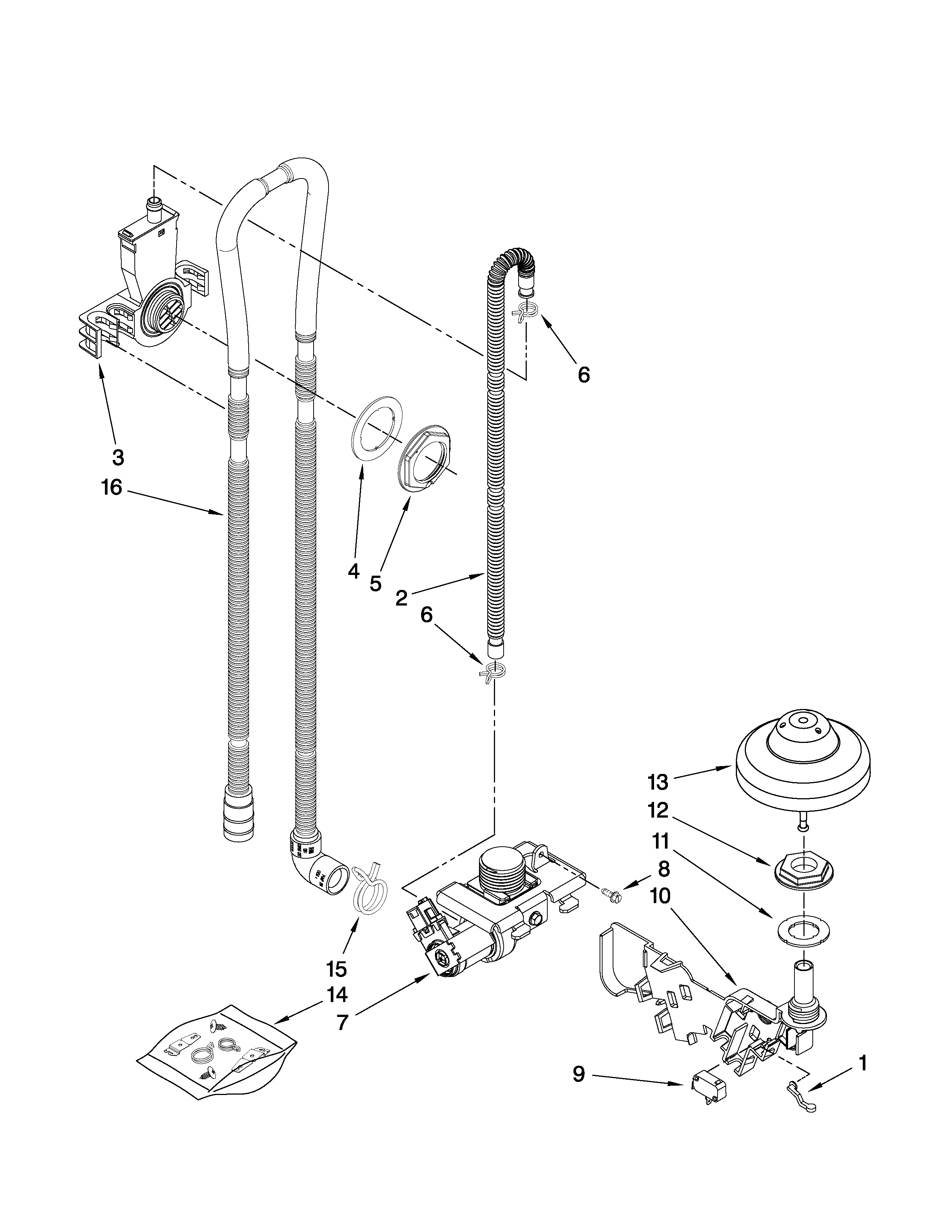 Fill, drain and overfill parts