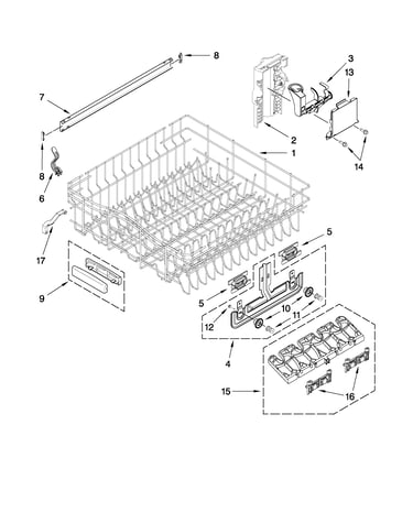 Upper rack and track parts