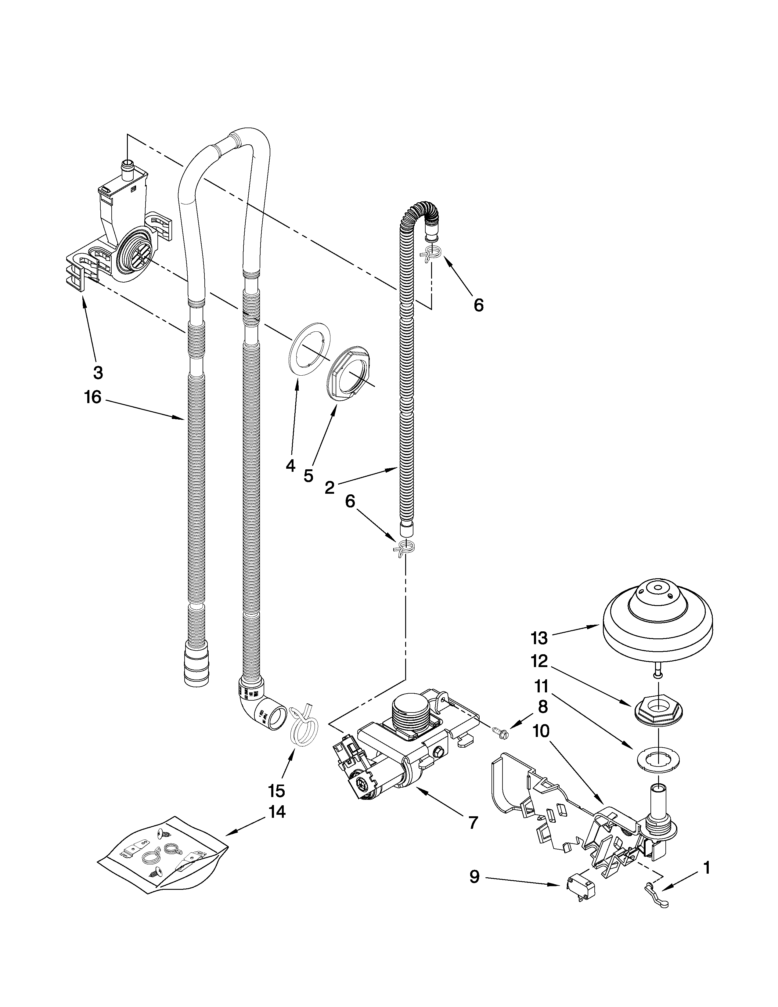 Fill, drain and overfill parts