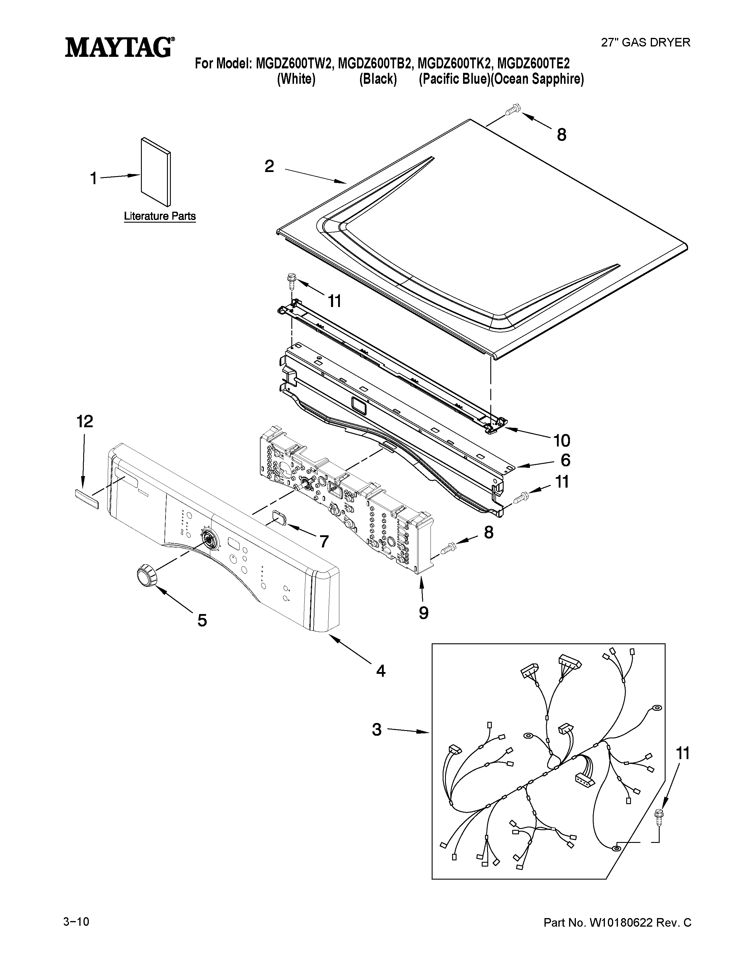 Top and console parts