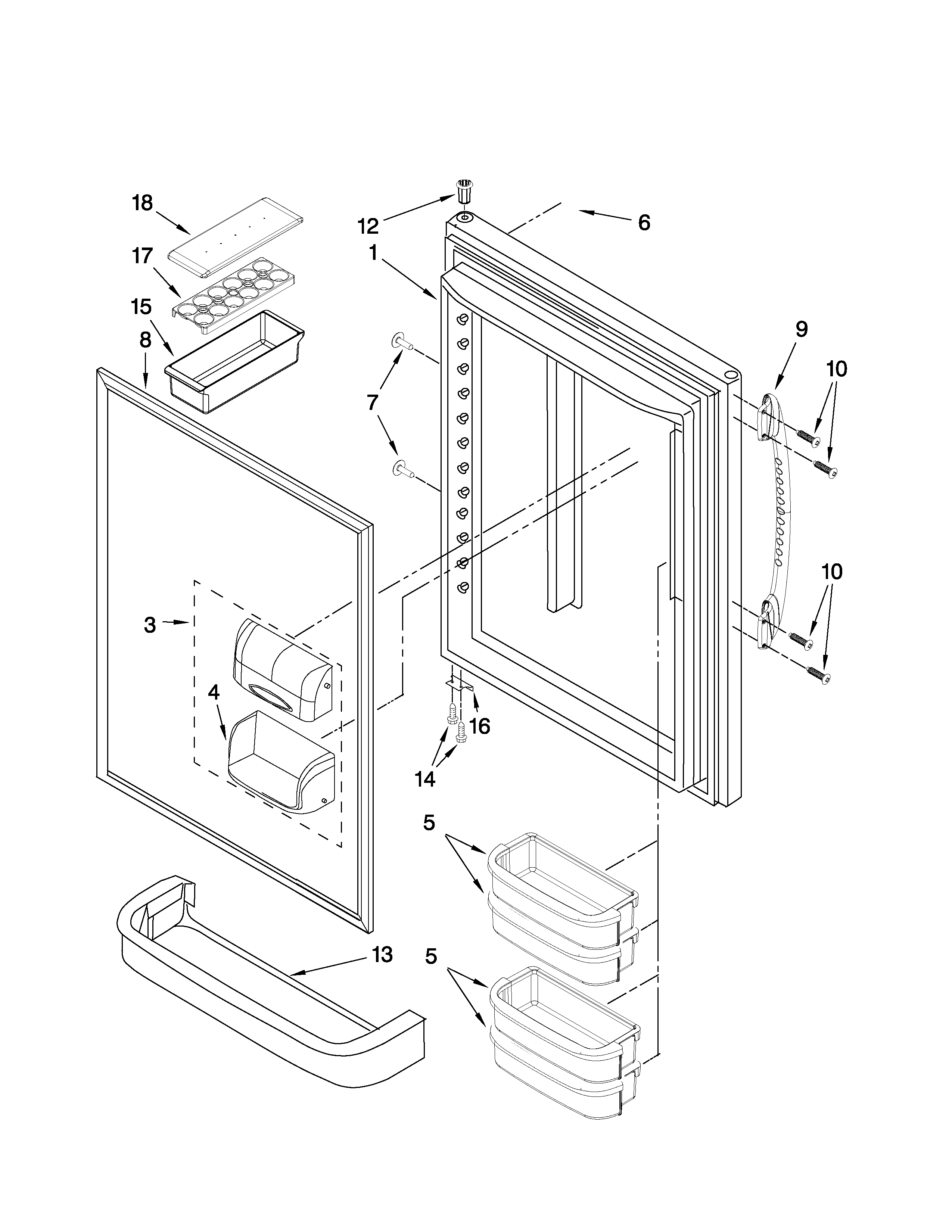 Refrigerator door parts