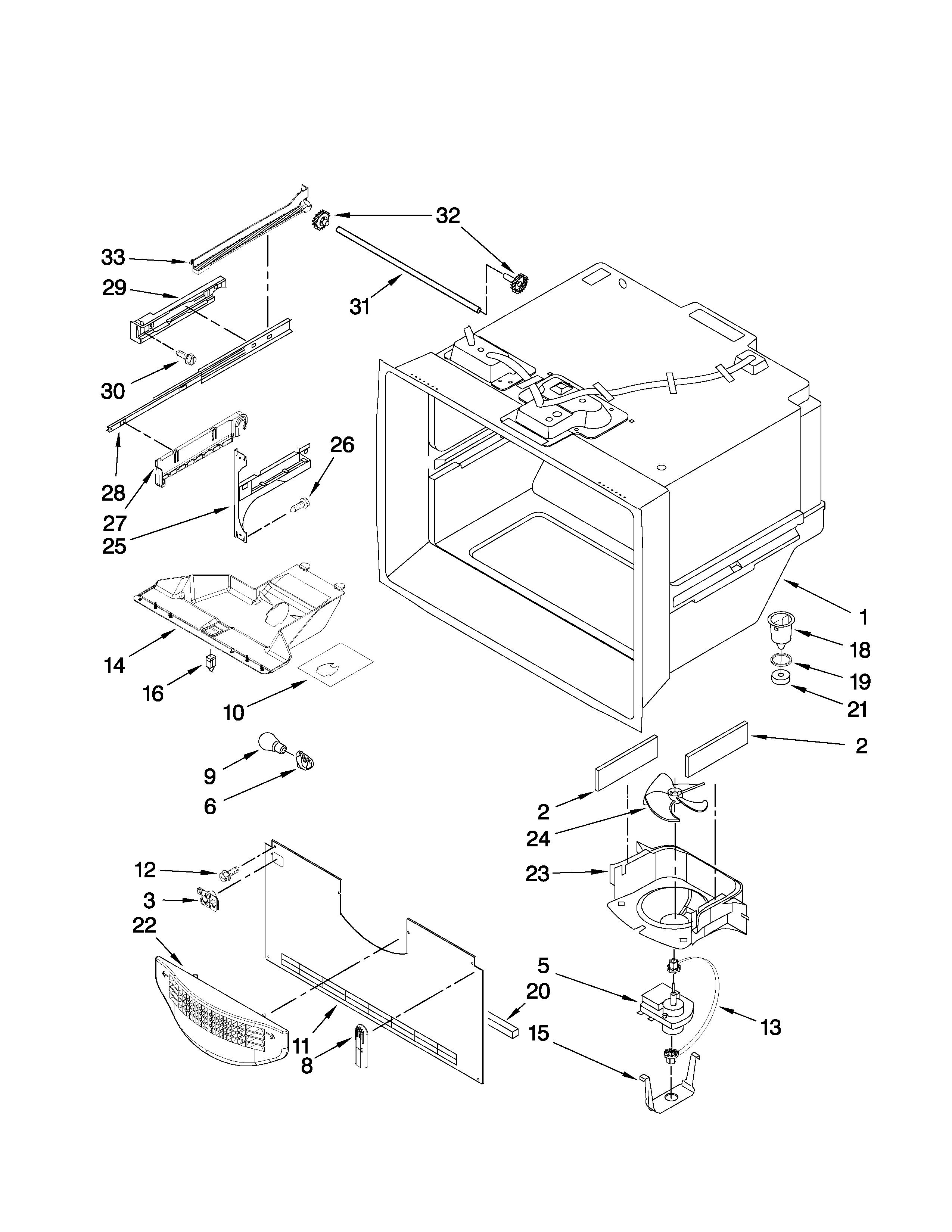 Freezer liner parts