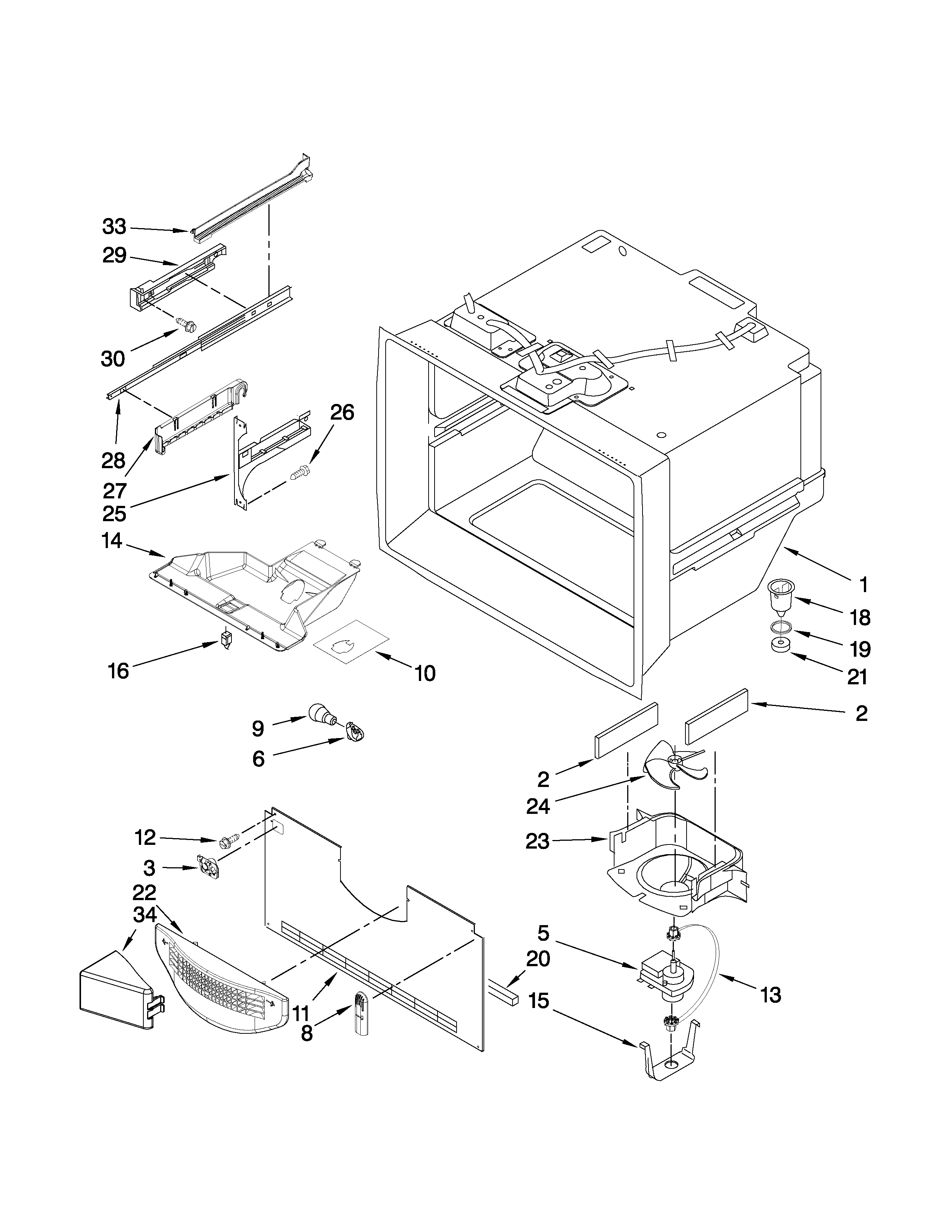 Freezer liner parts