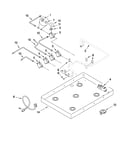 Burner box, gas valves, and switches