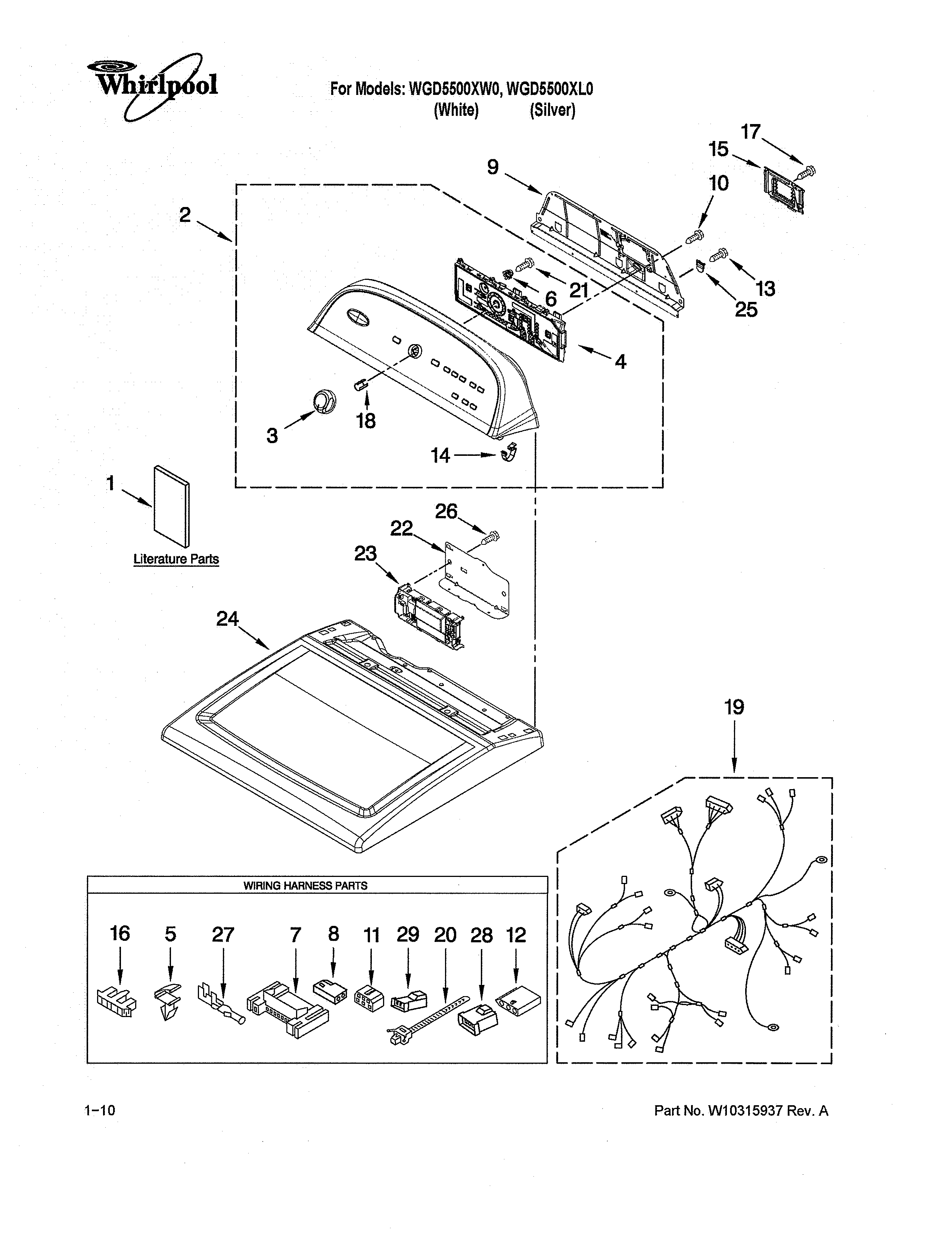Top and console parts