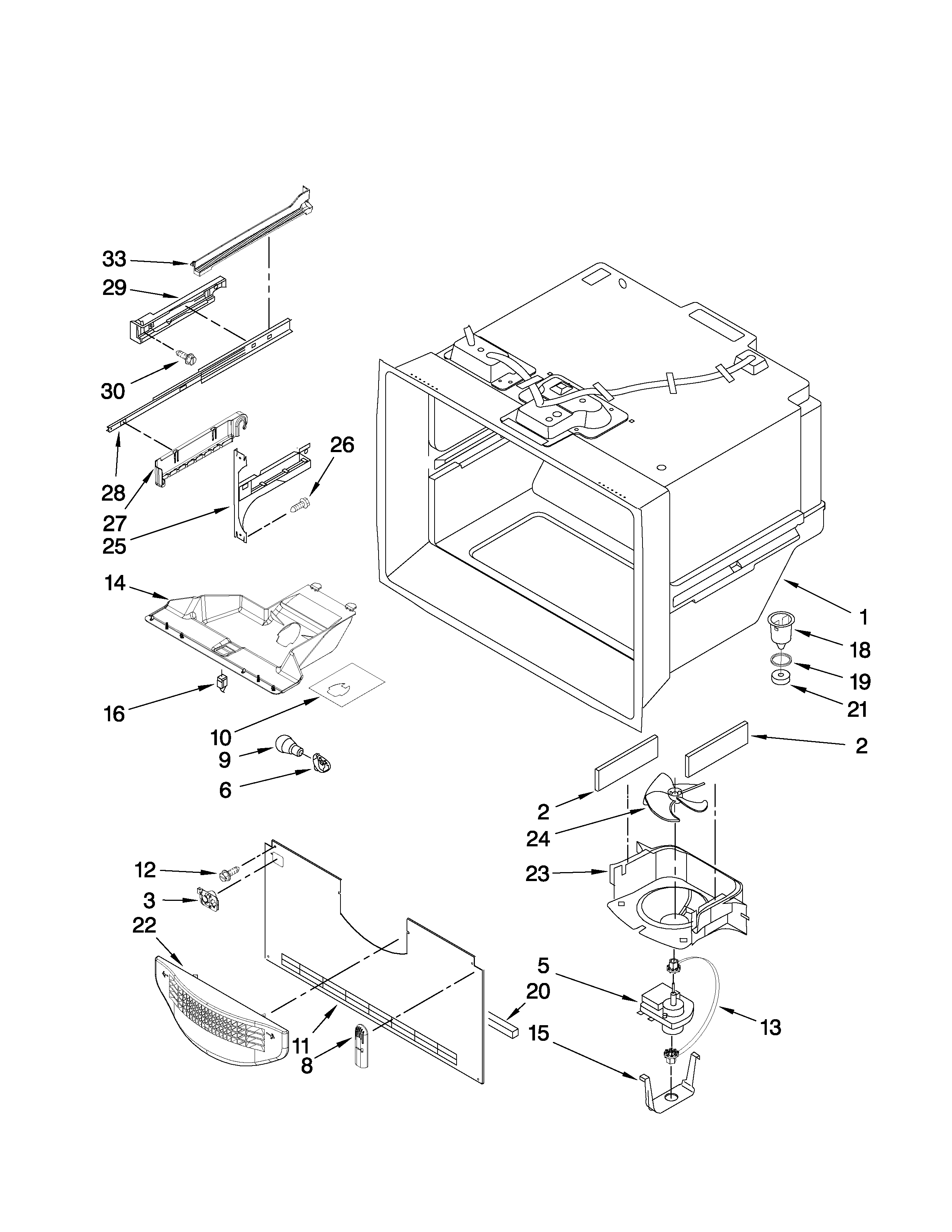 Freezer liner parts