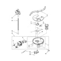 KitchenAid KUDE40CVWH3 pump, washarm and motor parts diagram