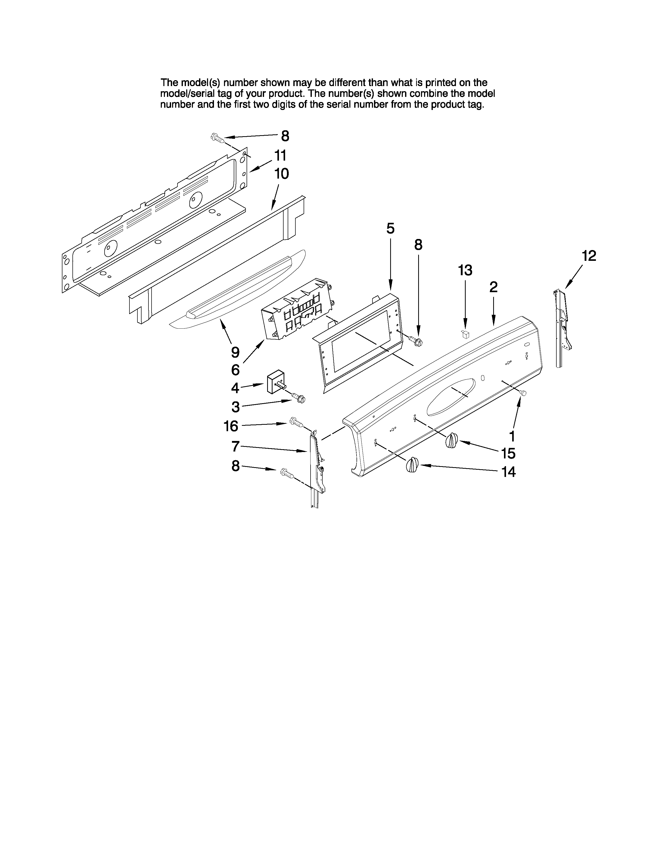 Control panel parts