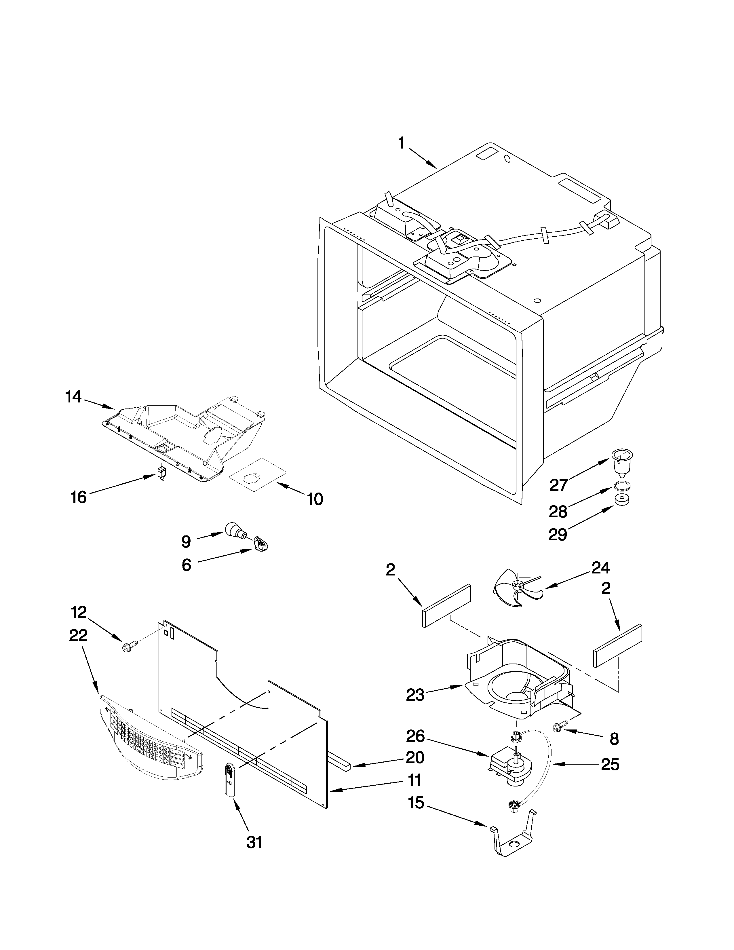 Freezer liner parts