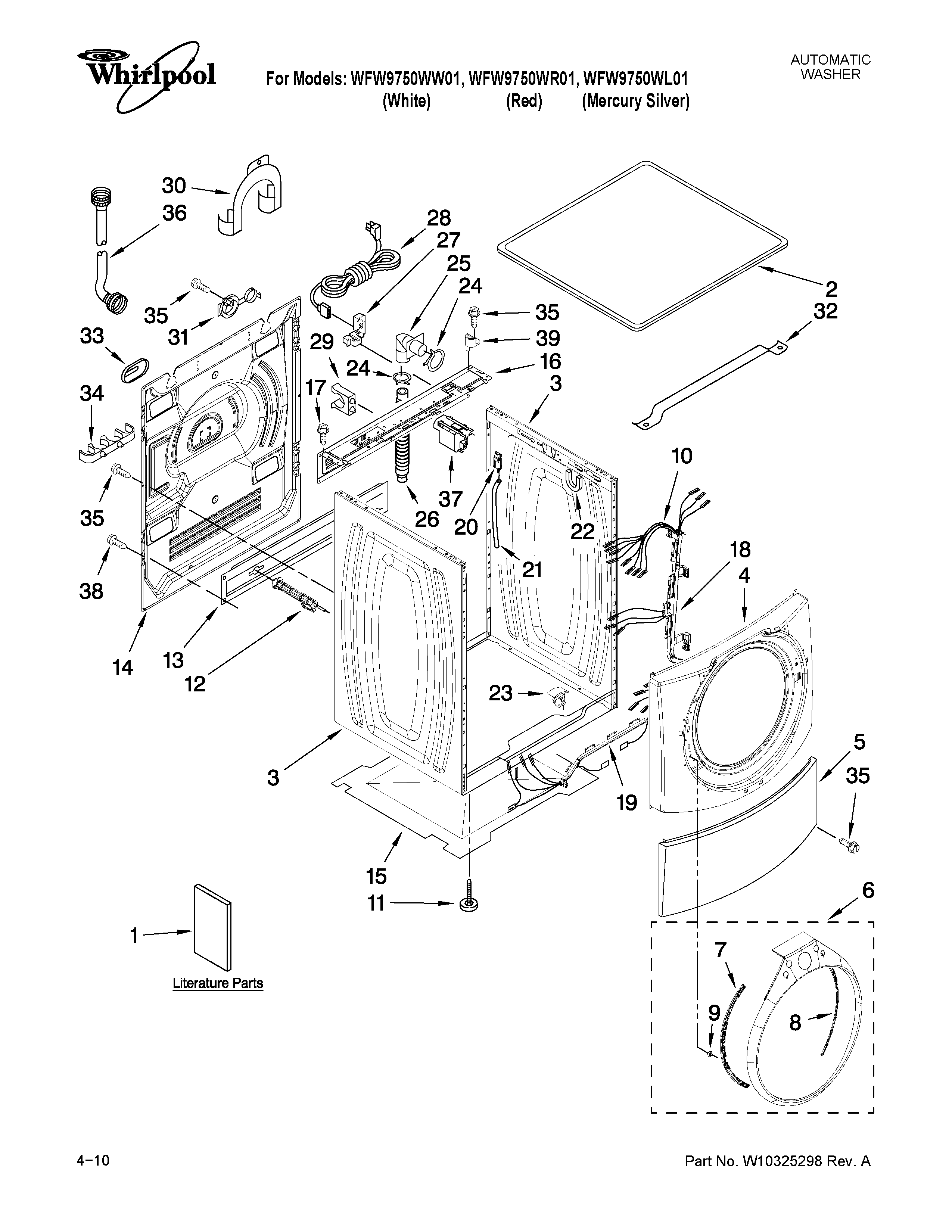 Top and cabinet parts