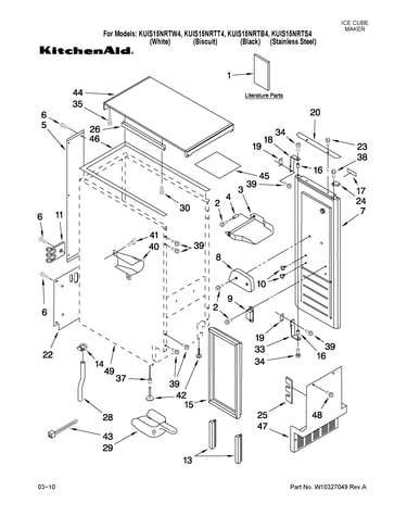 Cabinet liner and door parts