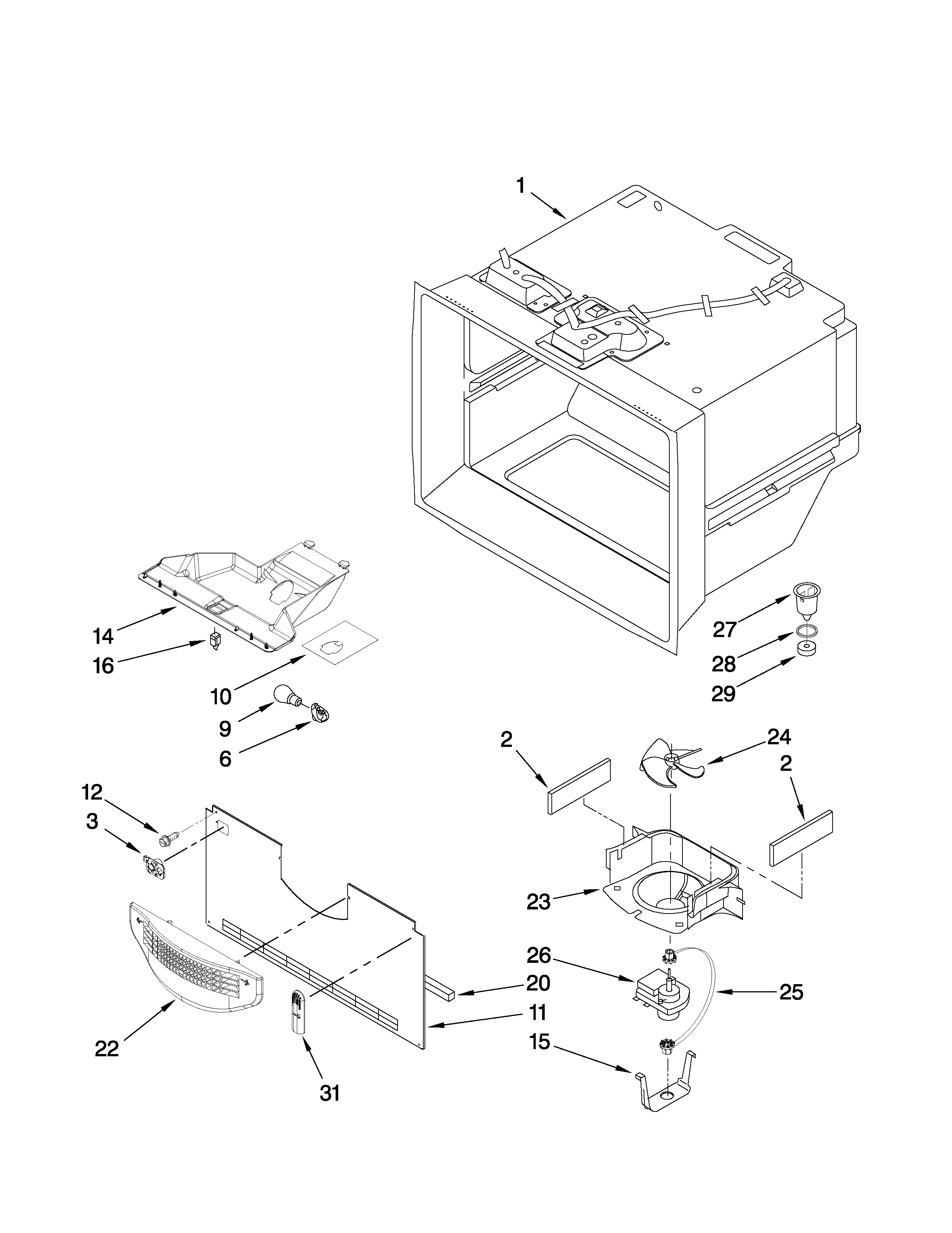 Freezer liner parts