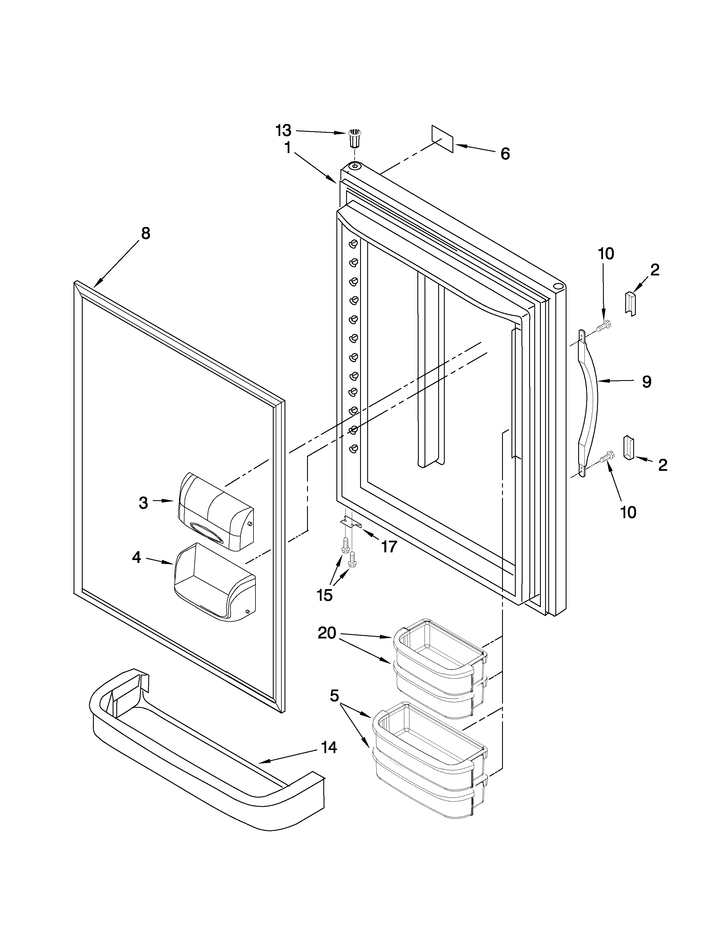 Refrigerator door parts