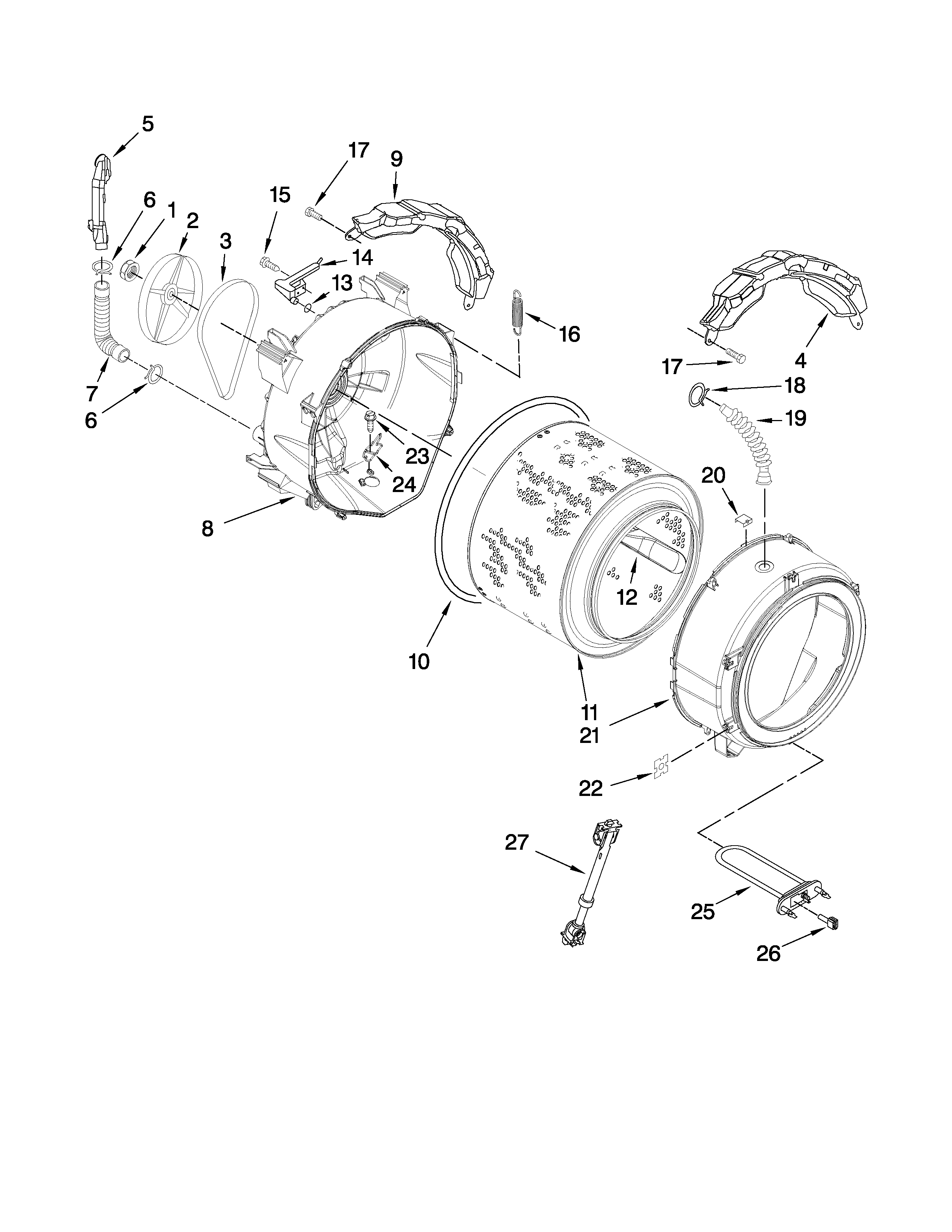 Tub and basket parts
