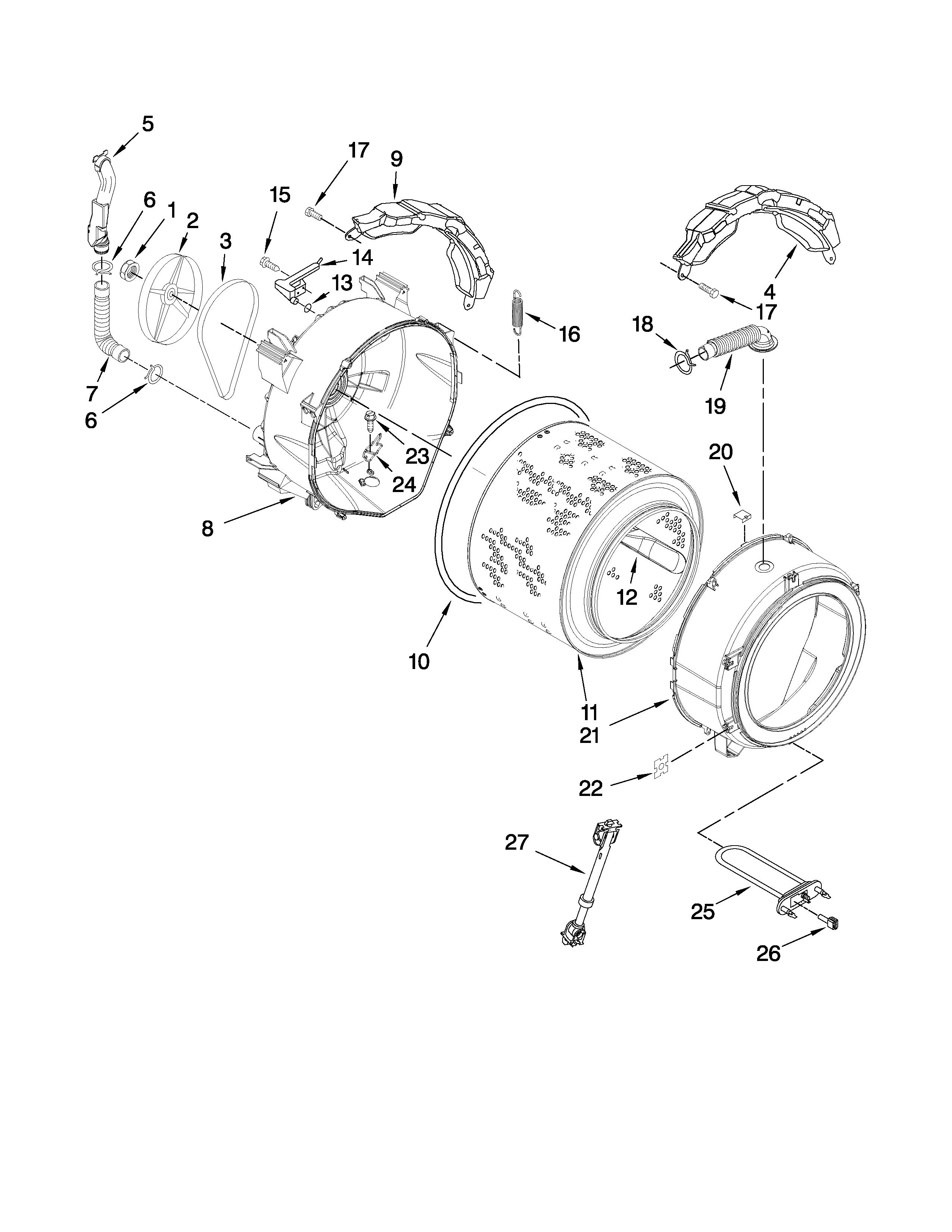 Tub and basket parts