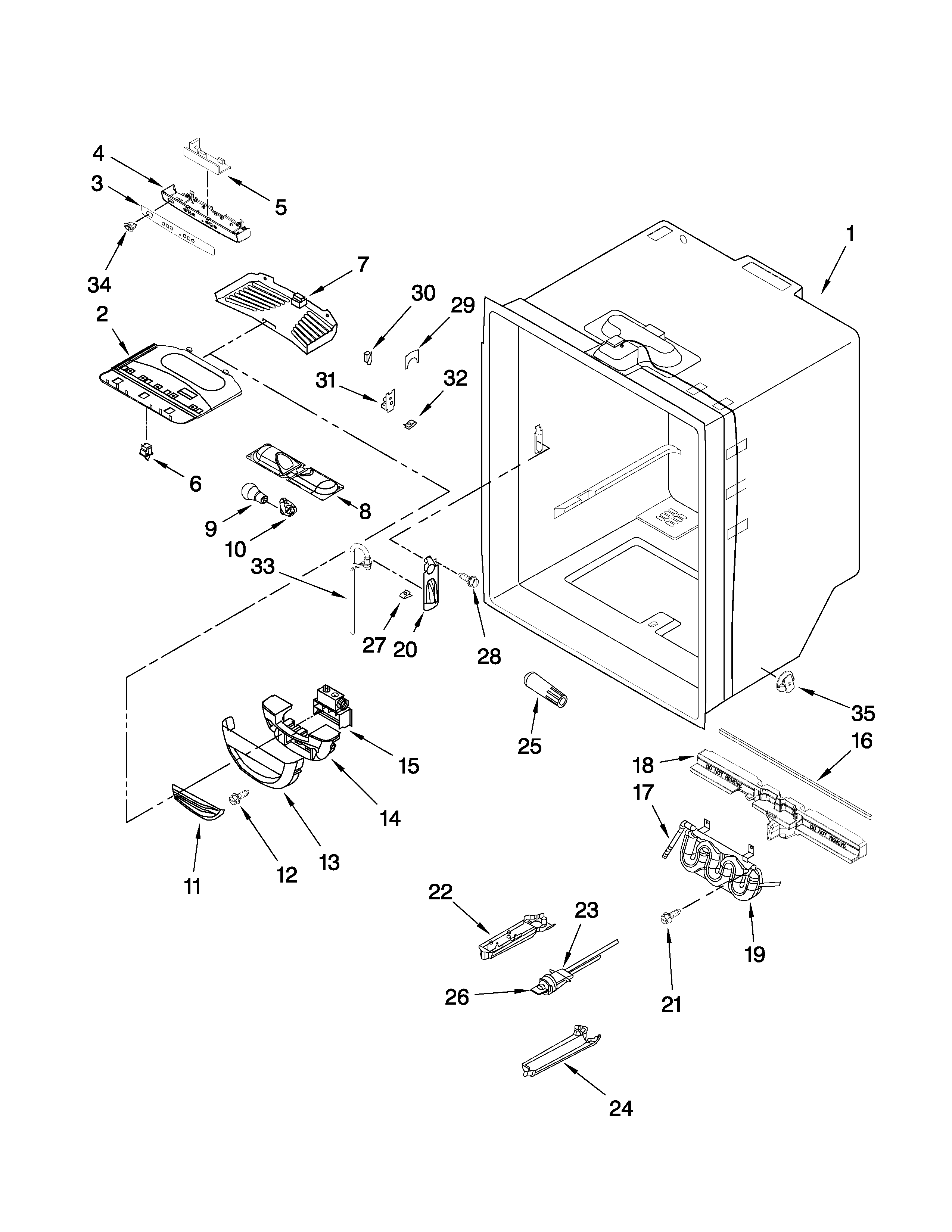 Refrigerator liner parts