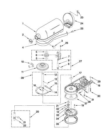 Case, gearing and planetary unit