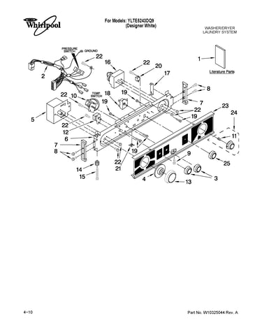 Washer/dryer control panel parts