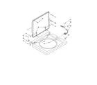Whirlpool YLTE5243DQ9 washer top and lid parts diagram