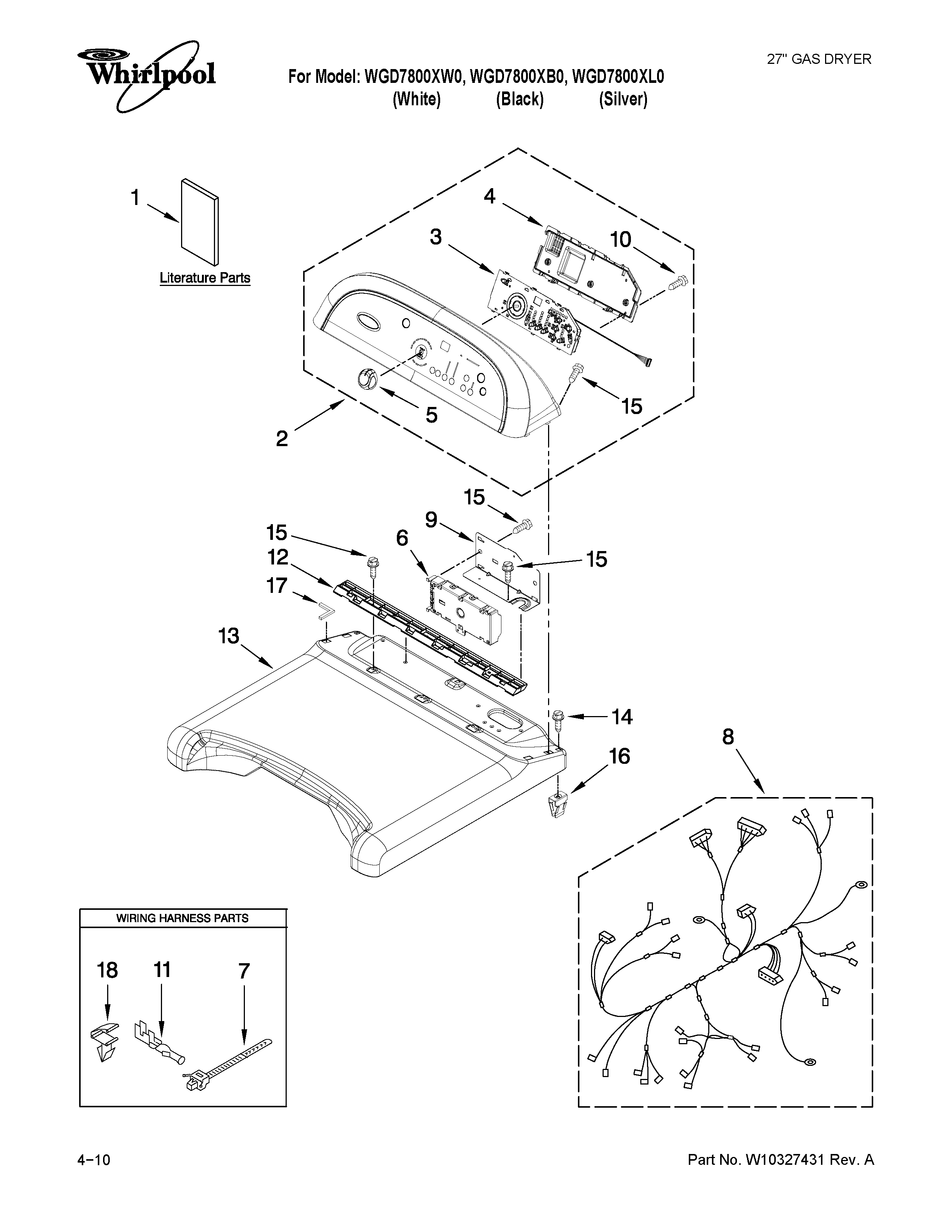 Top and console parts