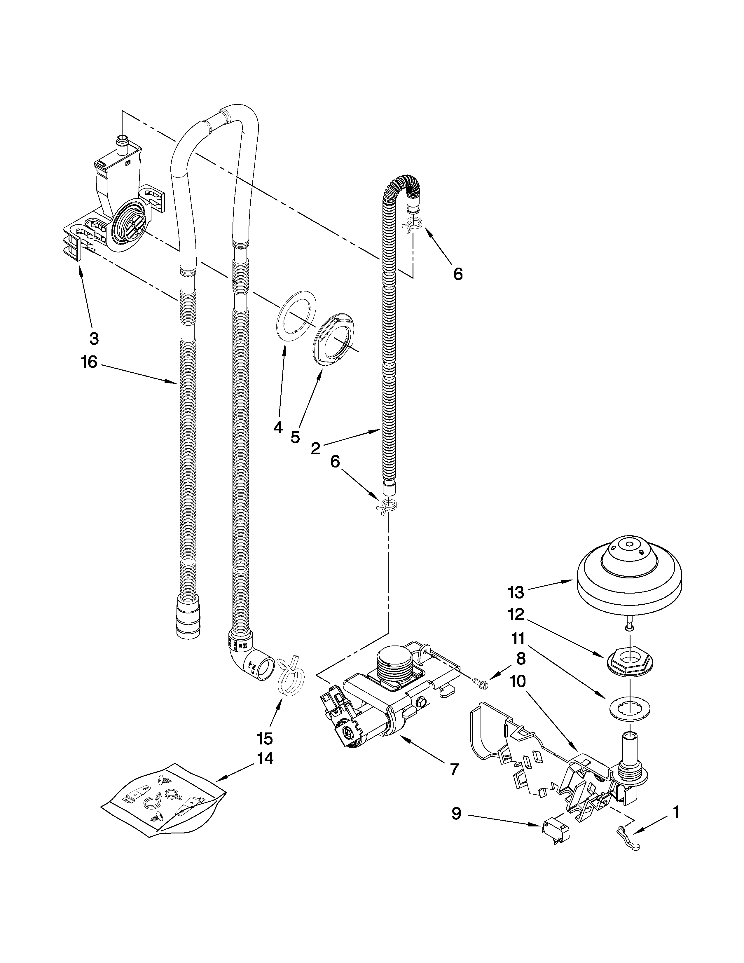 Fill, drain and overfill parts