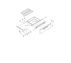 Maytag MER8875WB1 drawer and rack parts diagram