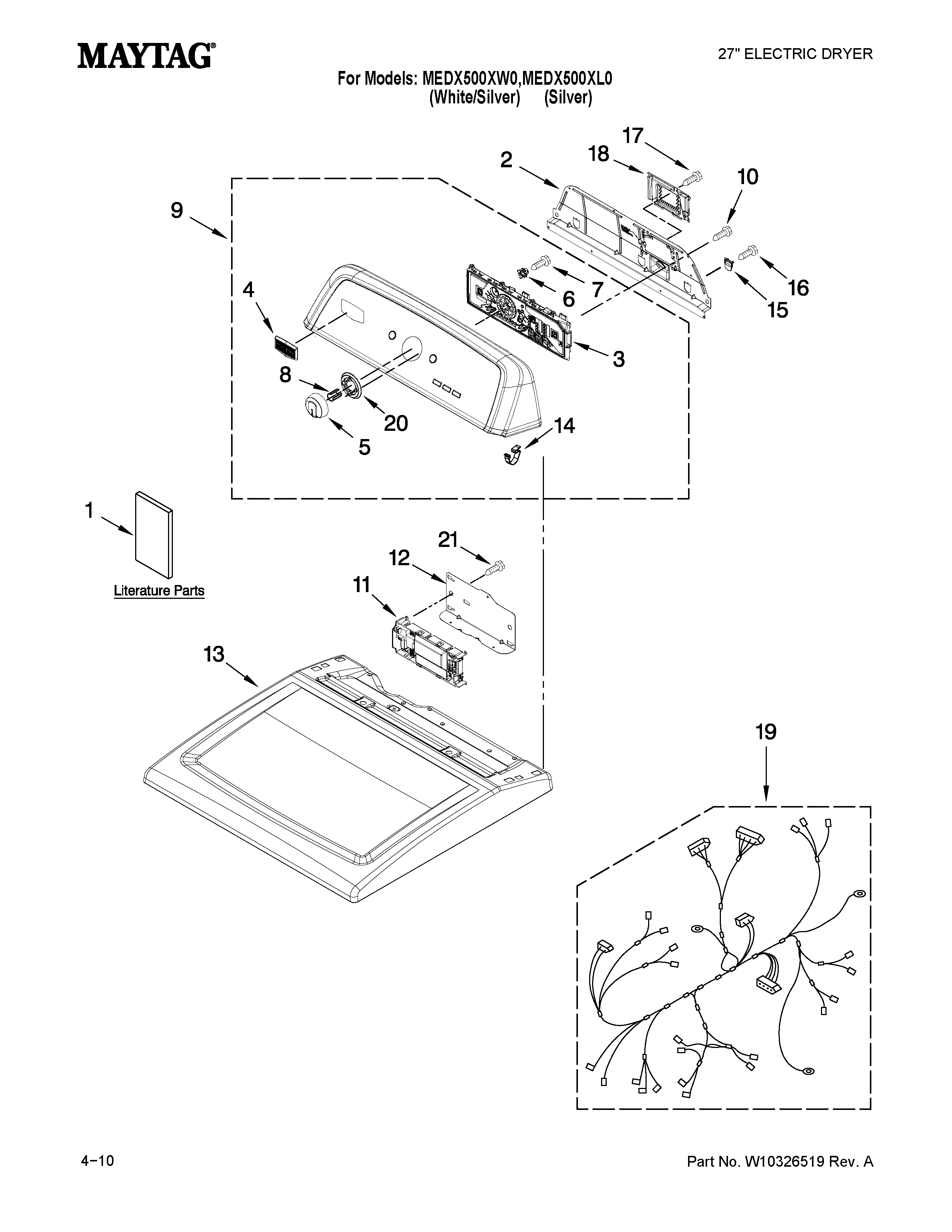 Top and console parts