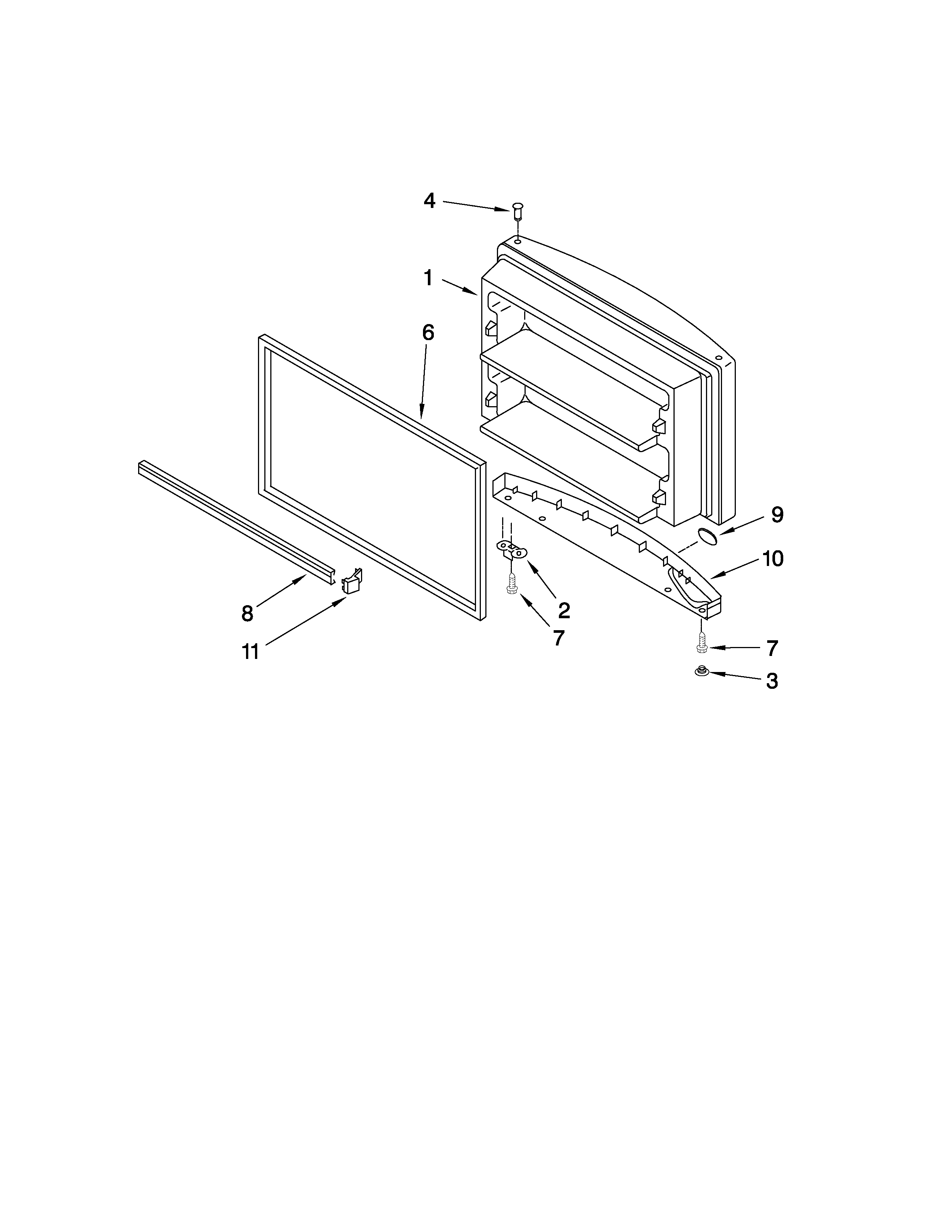 Freezer door parts