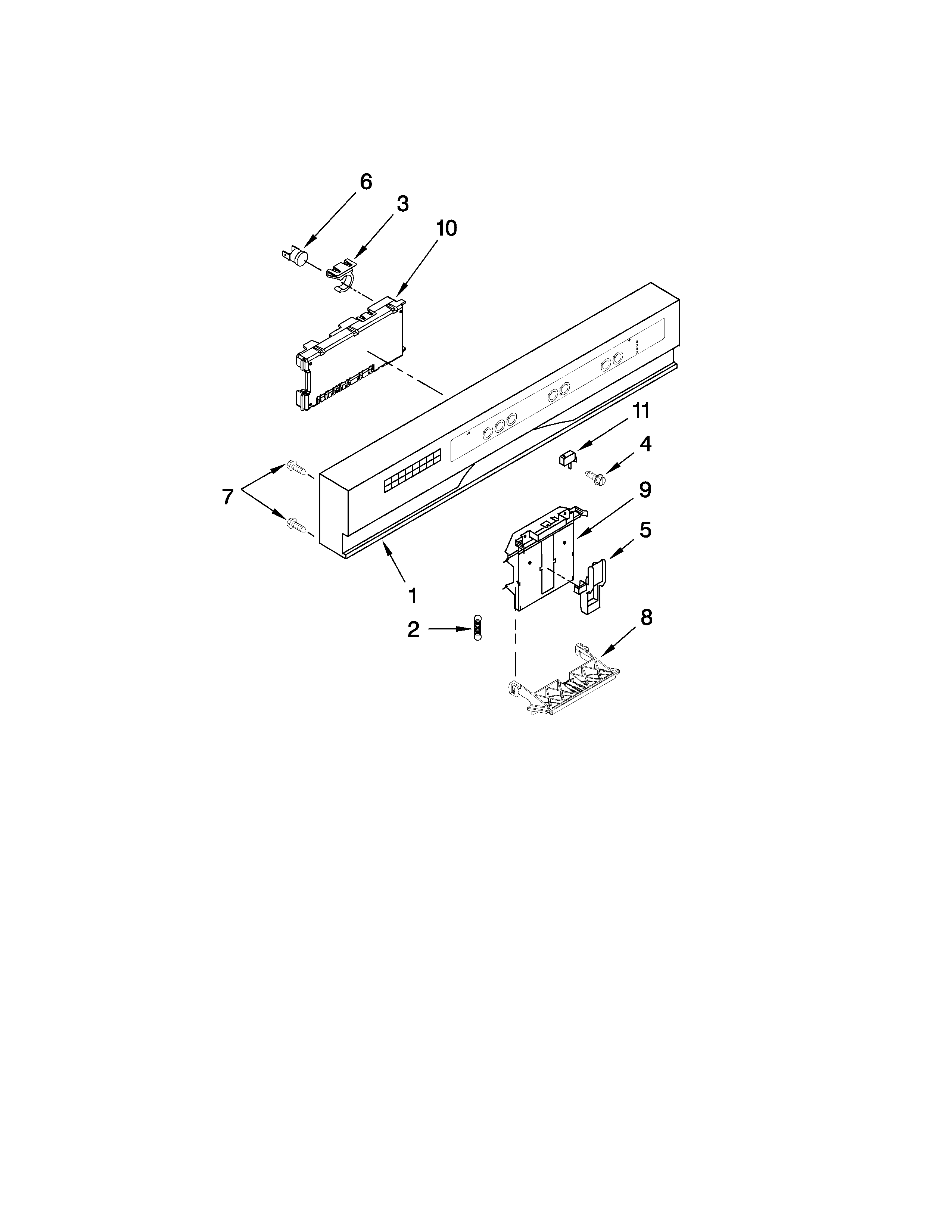 Control panel and latch parts