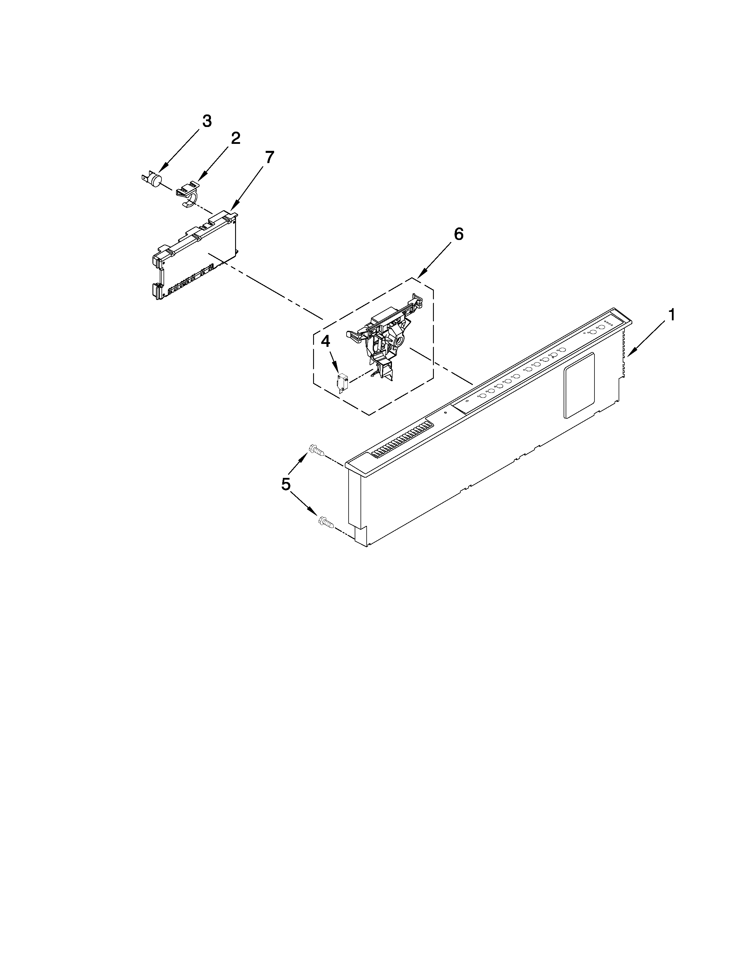 Control panel and latch parts