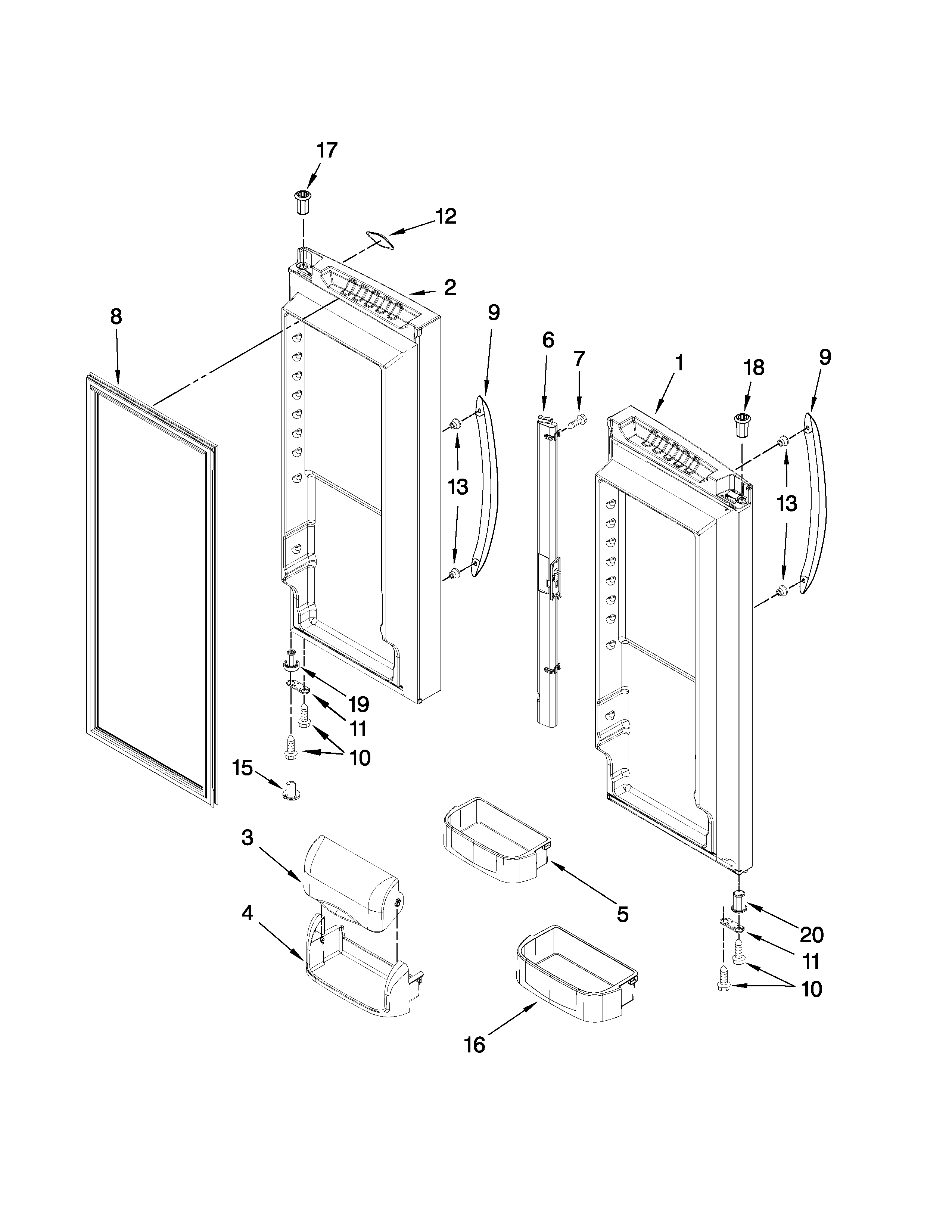 Refrigerator door parts
