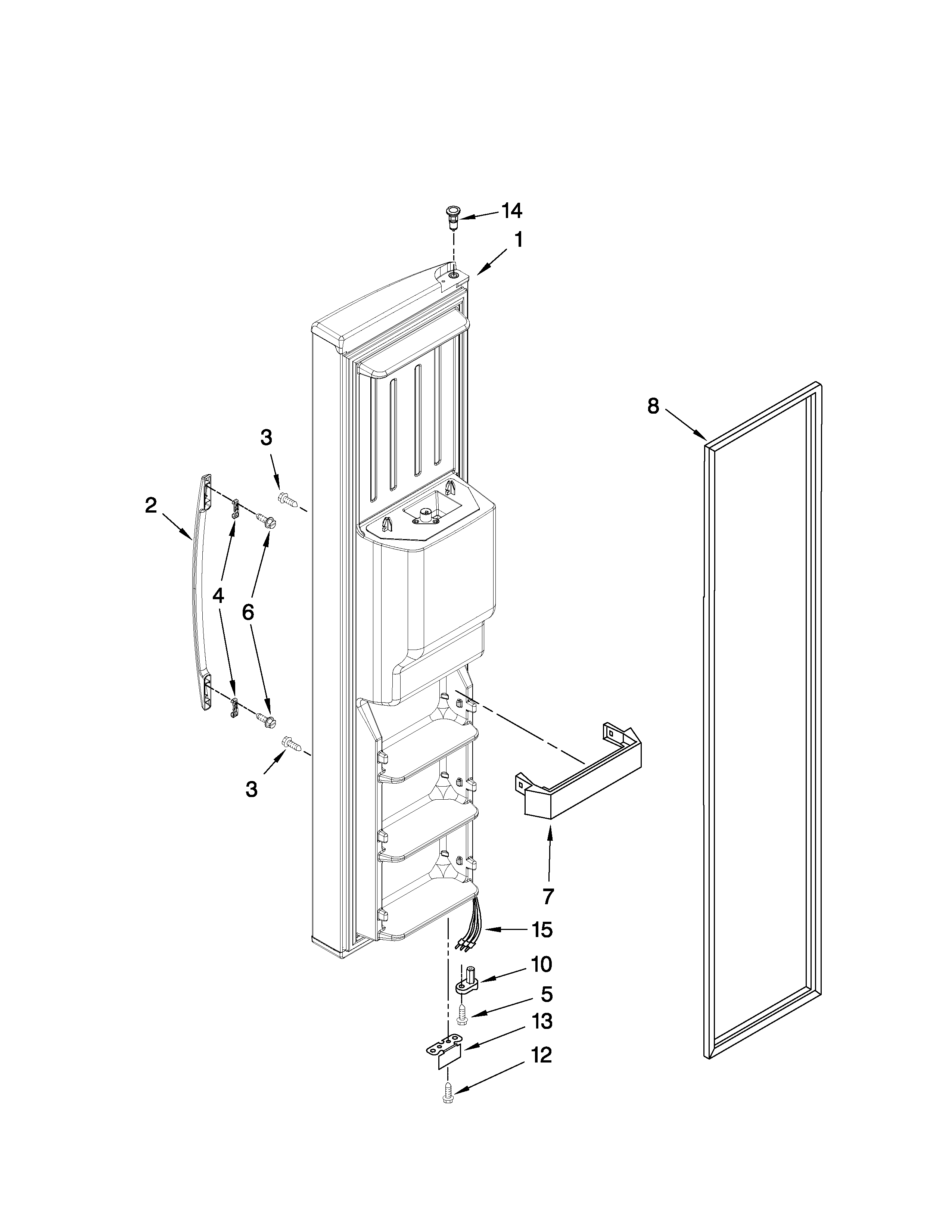 Freezer door parts