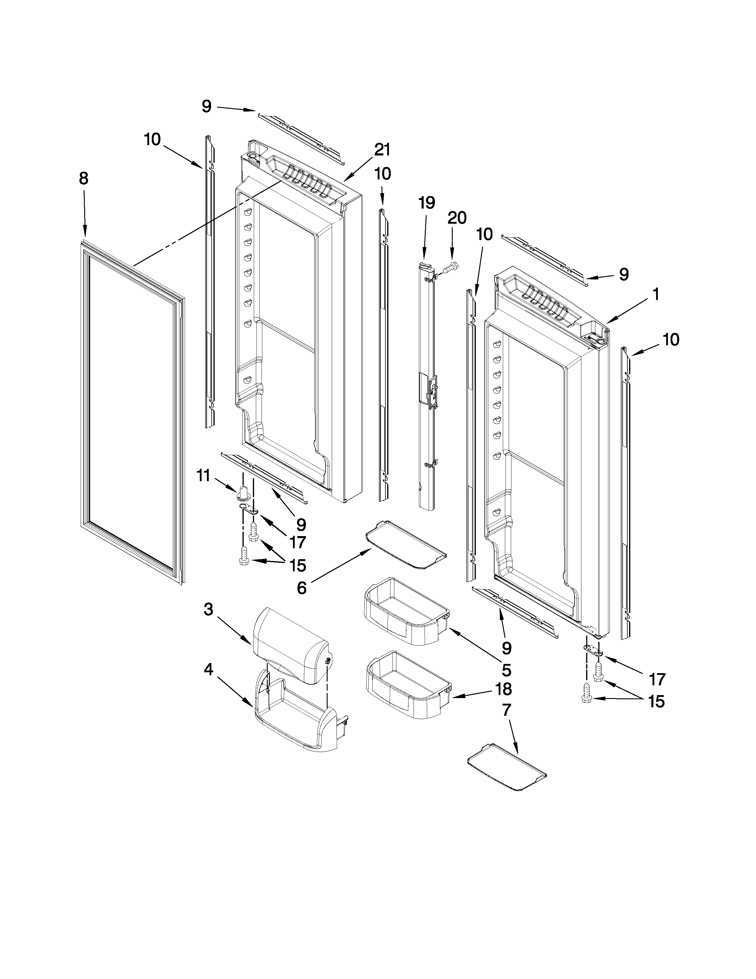 REFRIGERATOR DOOR PARTS