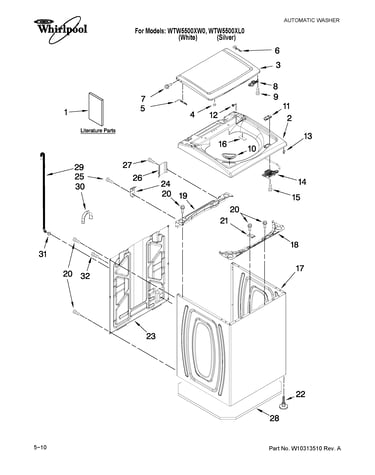 Top and cabinet parts