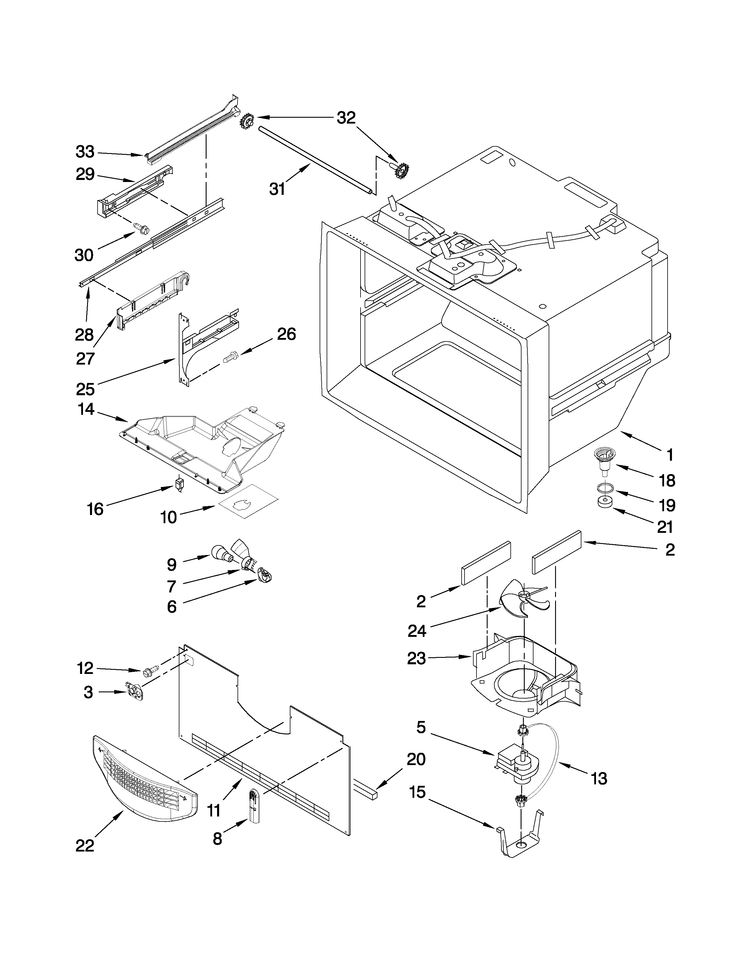 Freezer liner parts