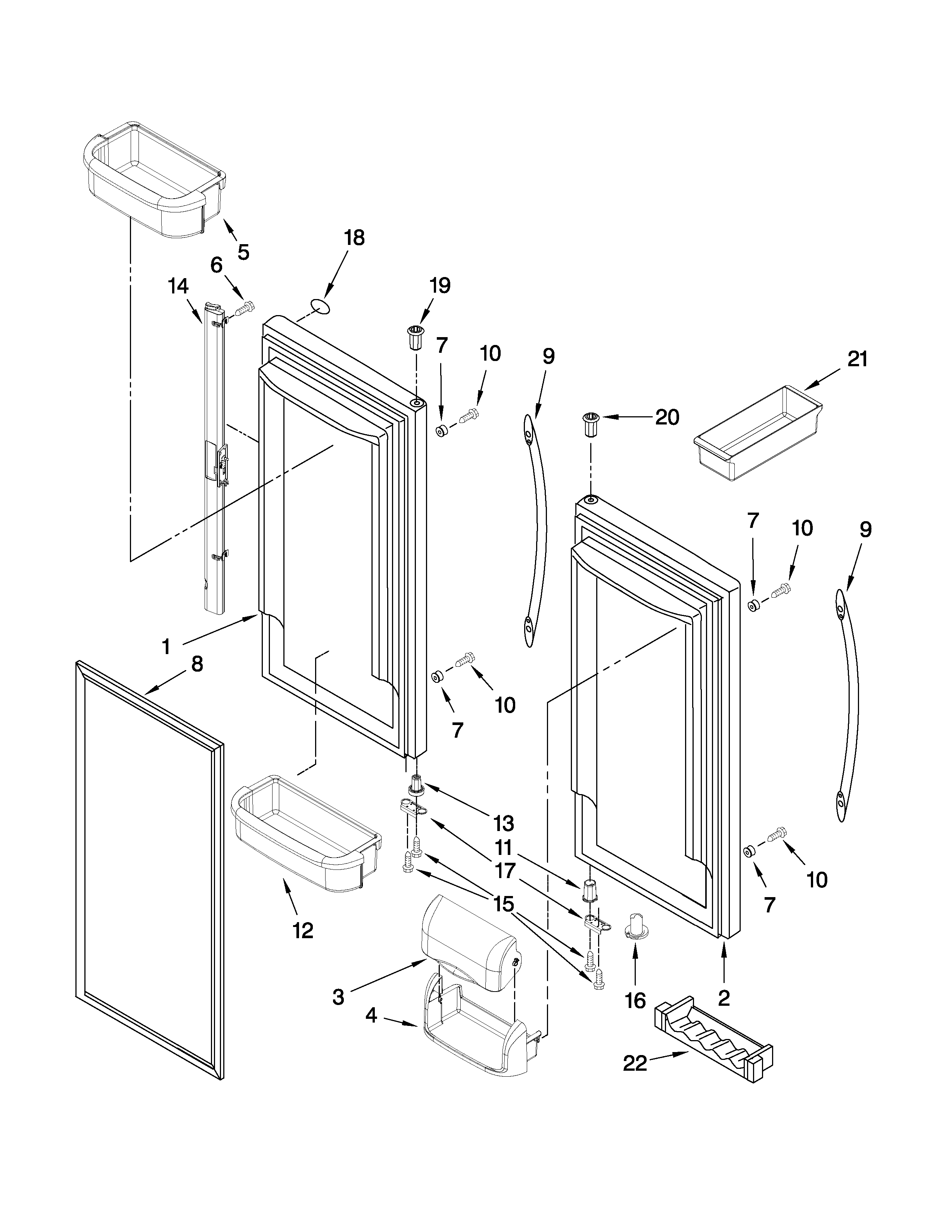 Refrigerator door parts