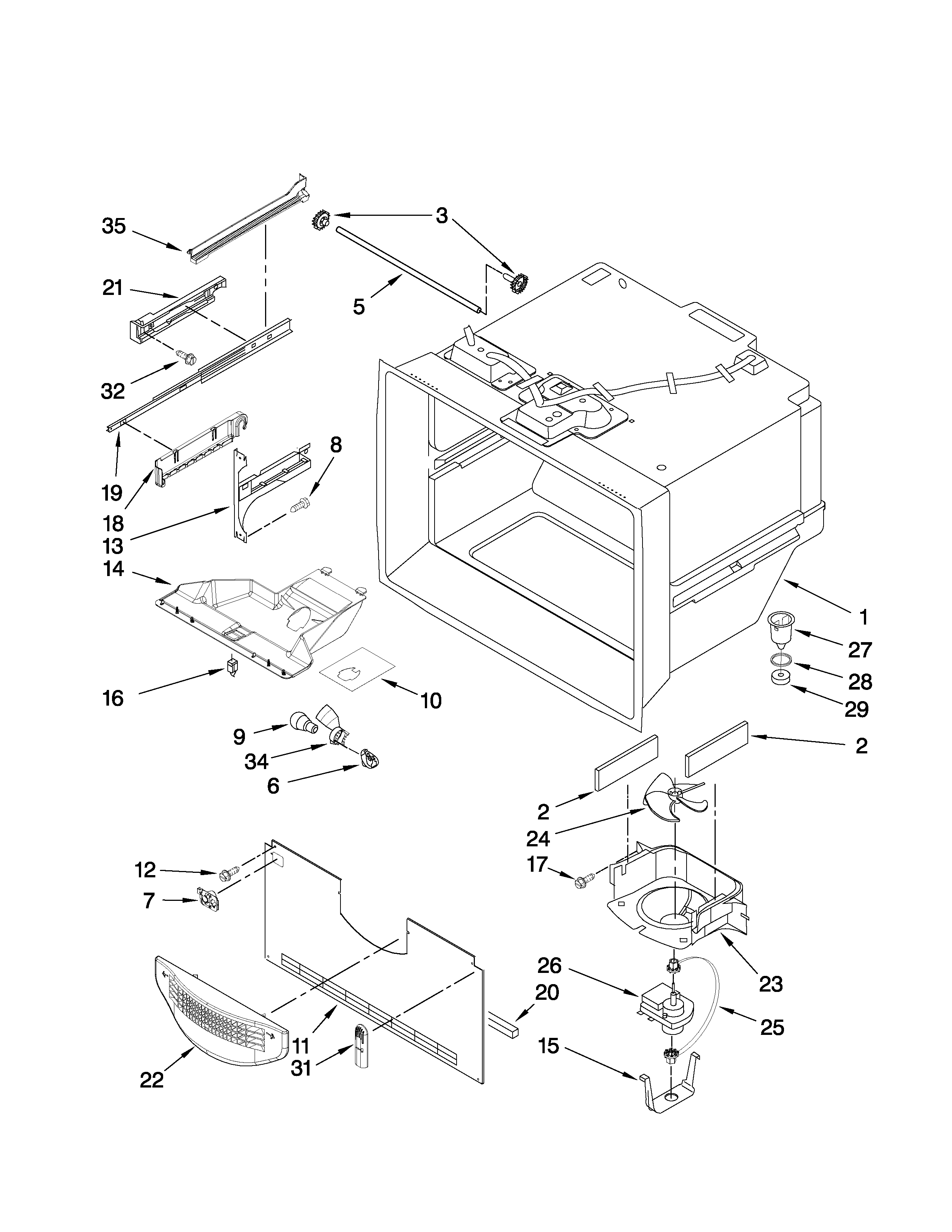 Freezer liner parts