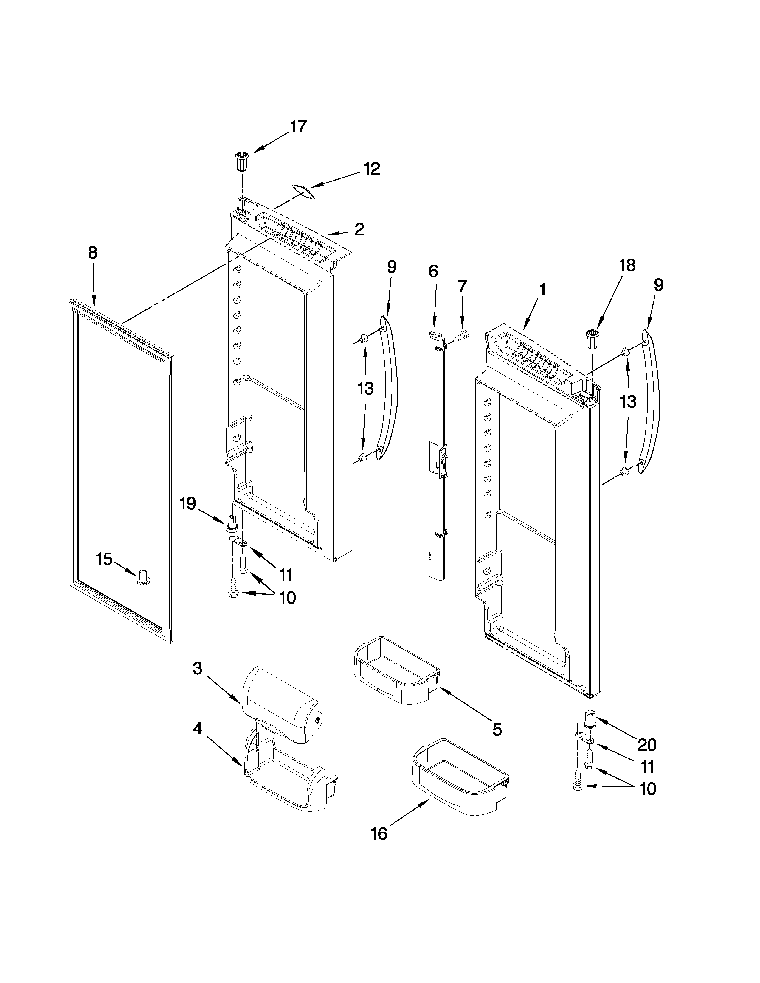 Refrigerator door parts