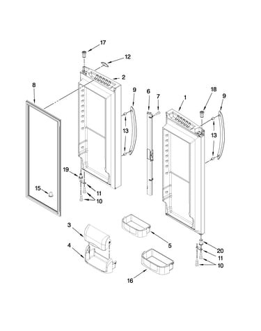 Refrigerator door parts