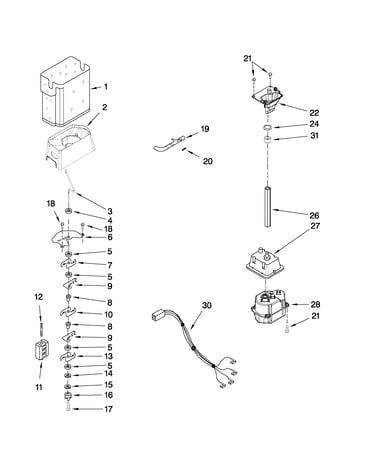 Motor and ice container parts