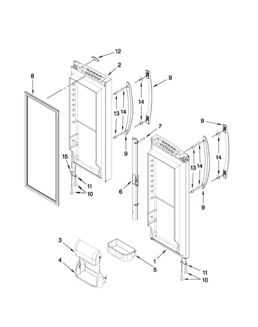 Refrigerator door parts