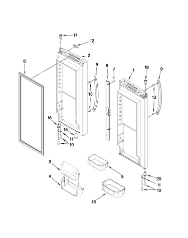 Refrigerator door parts