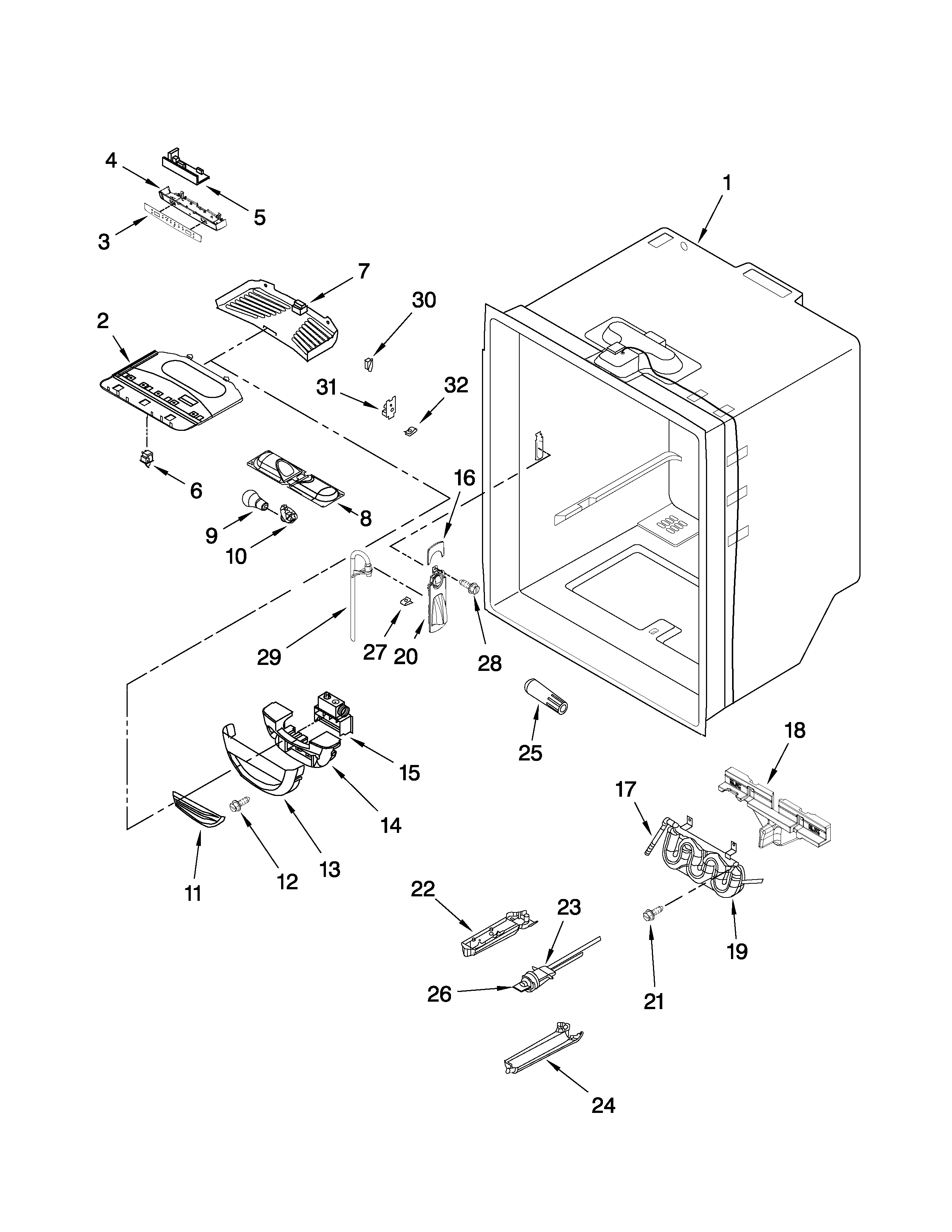 REFRIGERATOR LINER PARTS