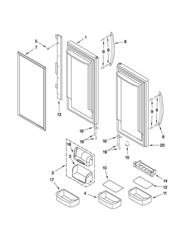 Refrigerator door parts