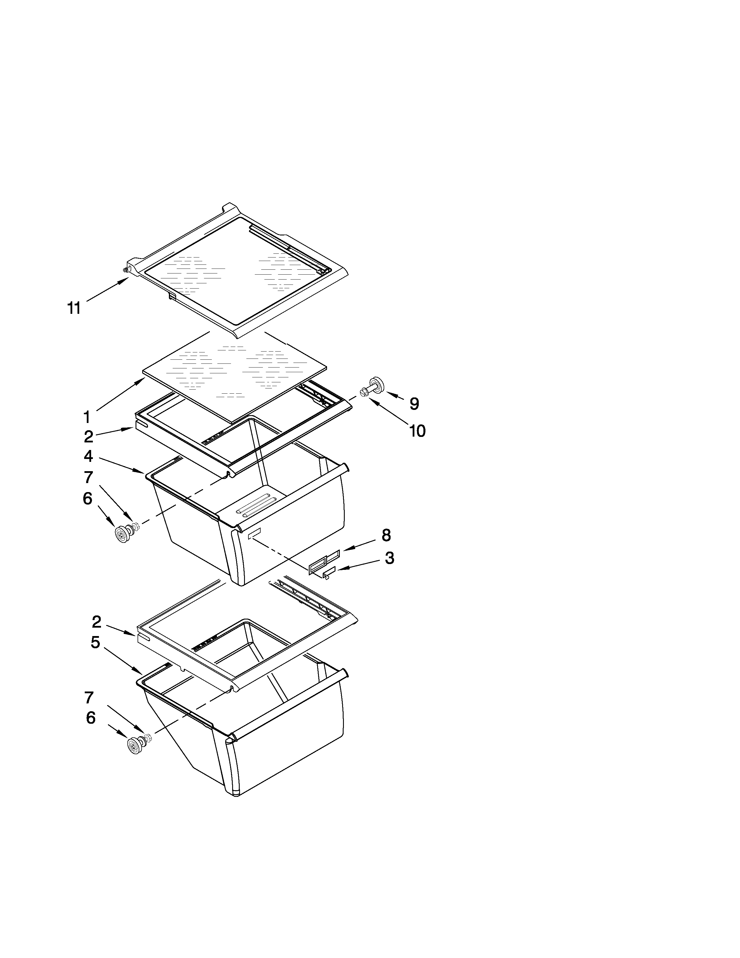 Refrigerator shelf parts